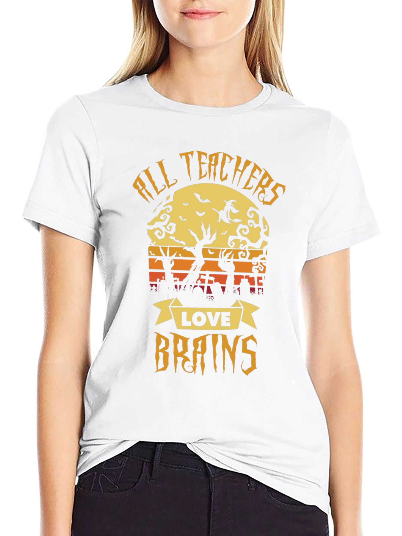 All Teachers Love Brains Halloween T-Shirt