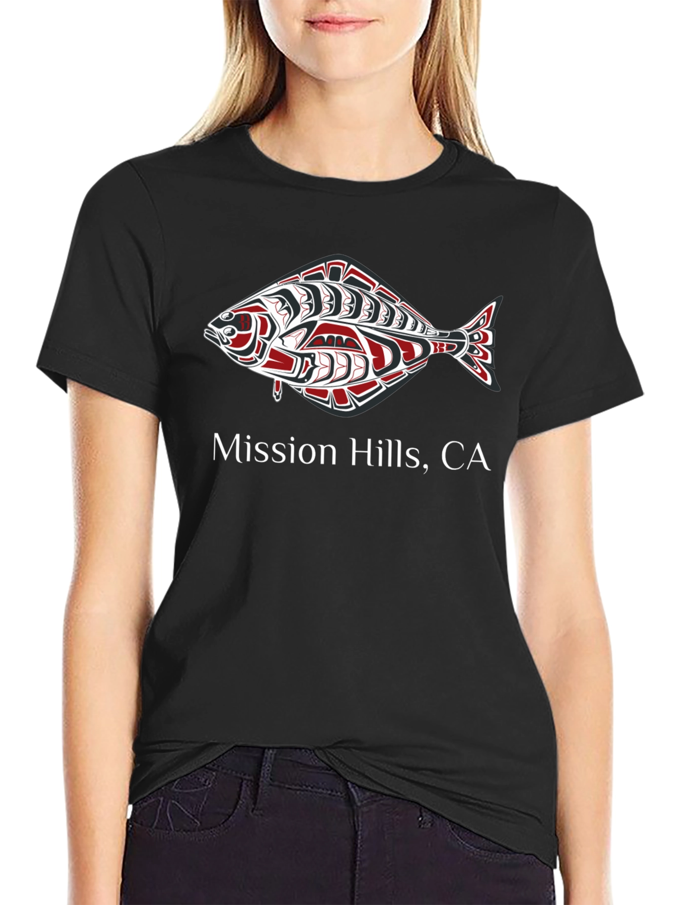 Mission Hills CA Fish Graphic T-Shirt