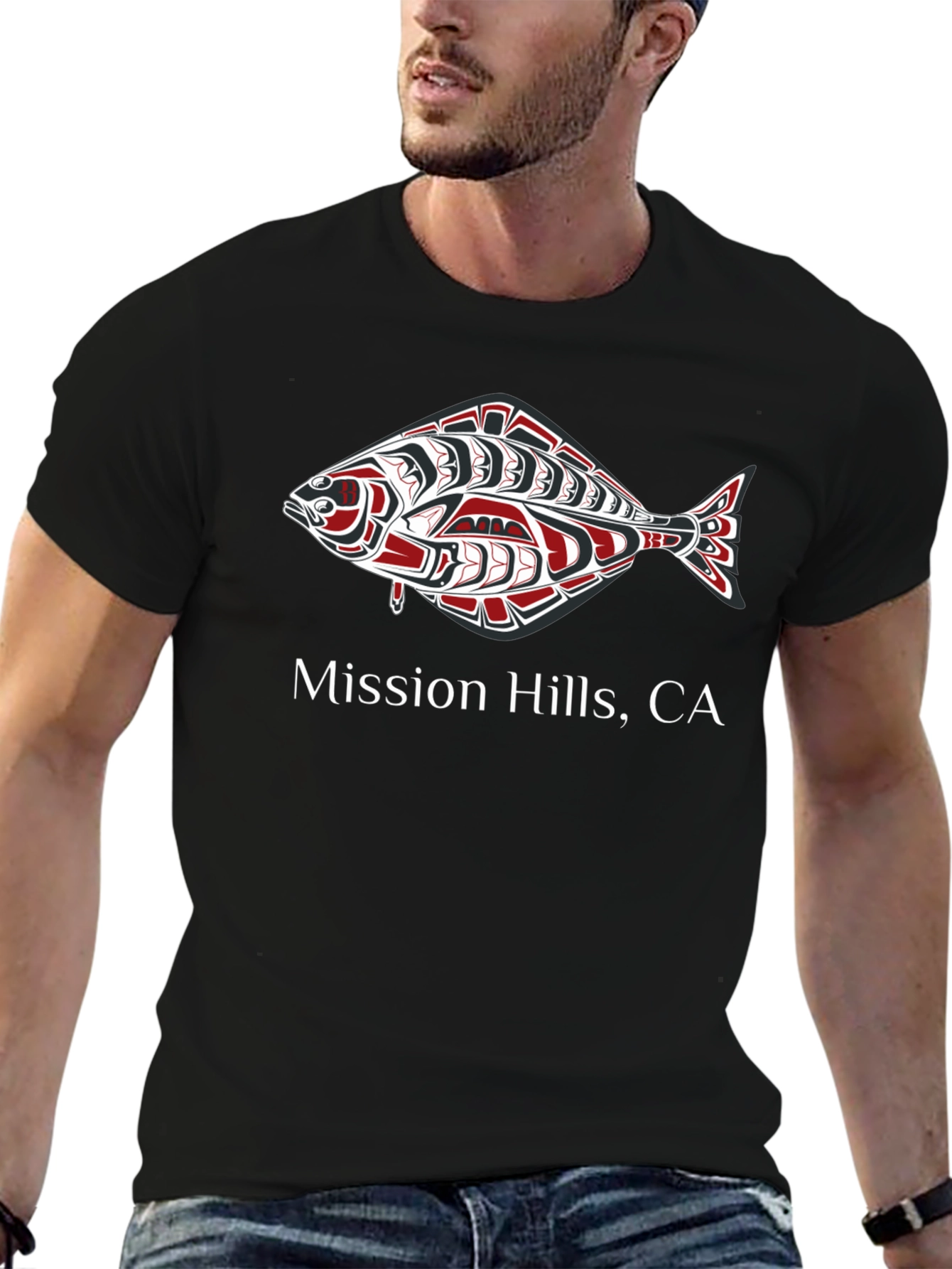 Mission Hills CA Fish Graphic T-Shirt