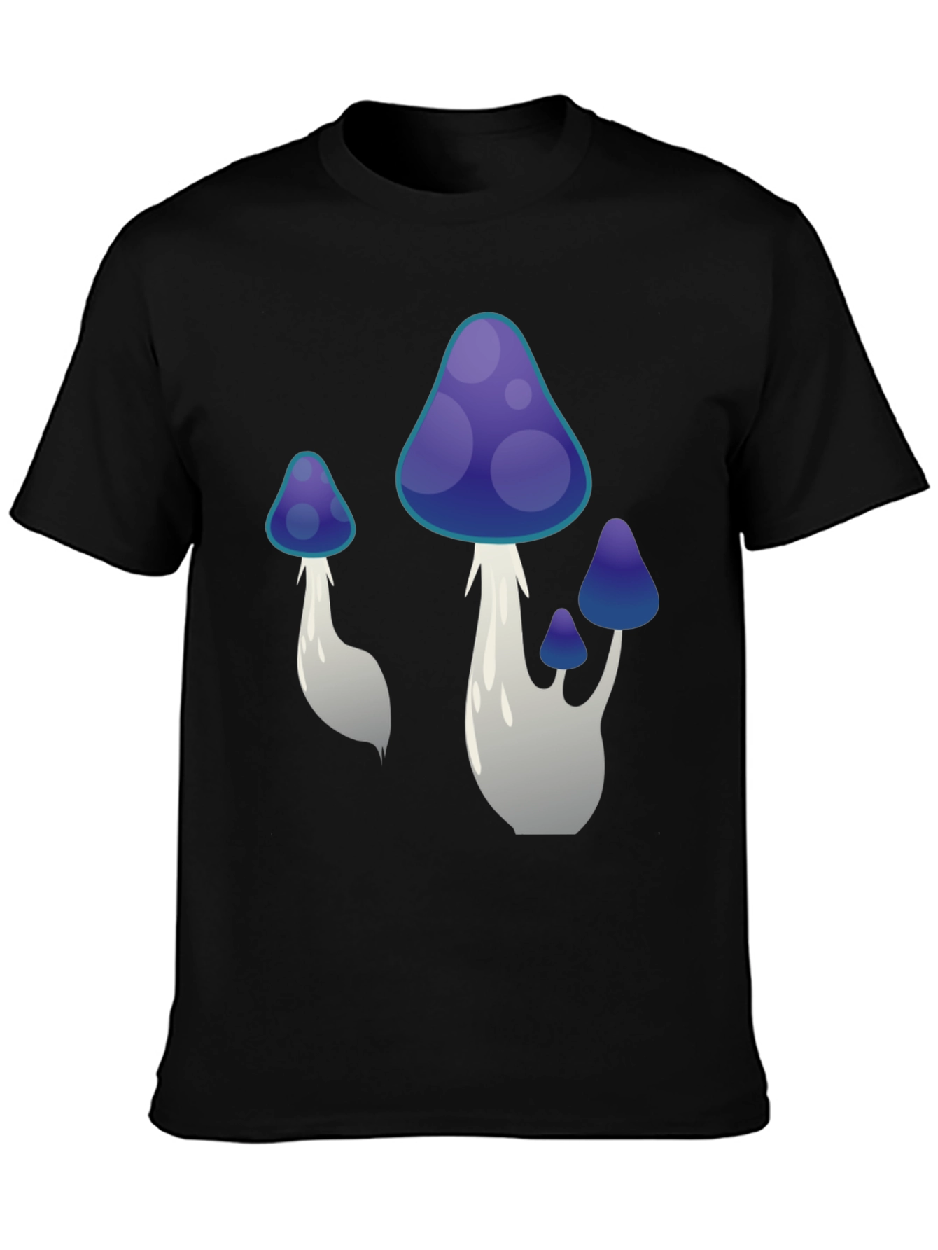 Mushroom Graphic Tee - Black Cotton Blend