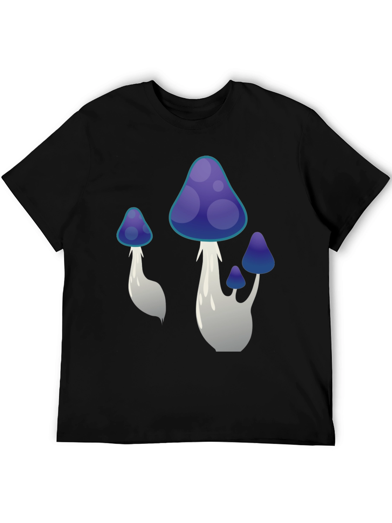 Mushroom Graphic Tee - Black Cotton Blend