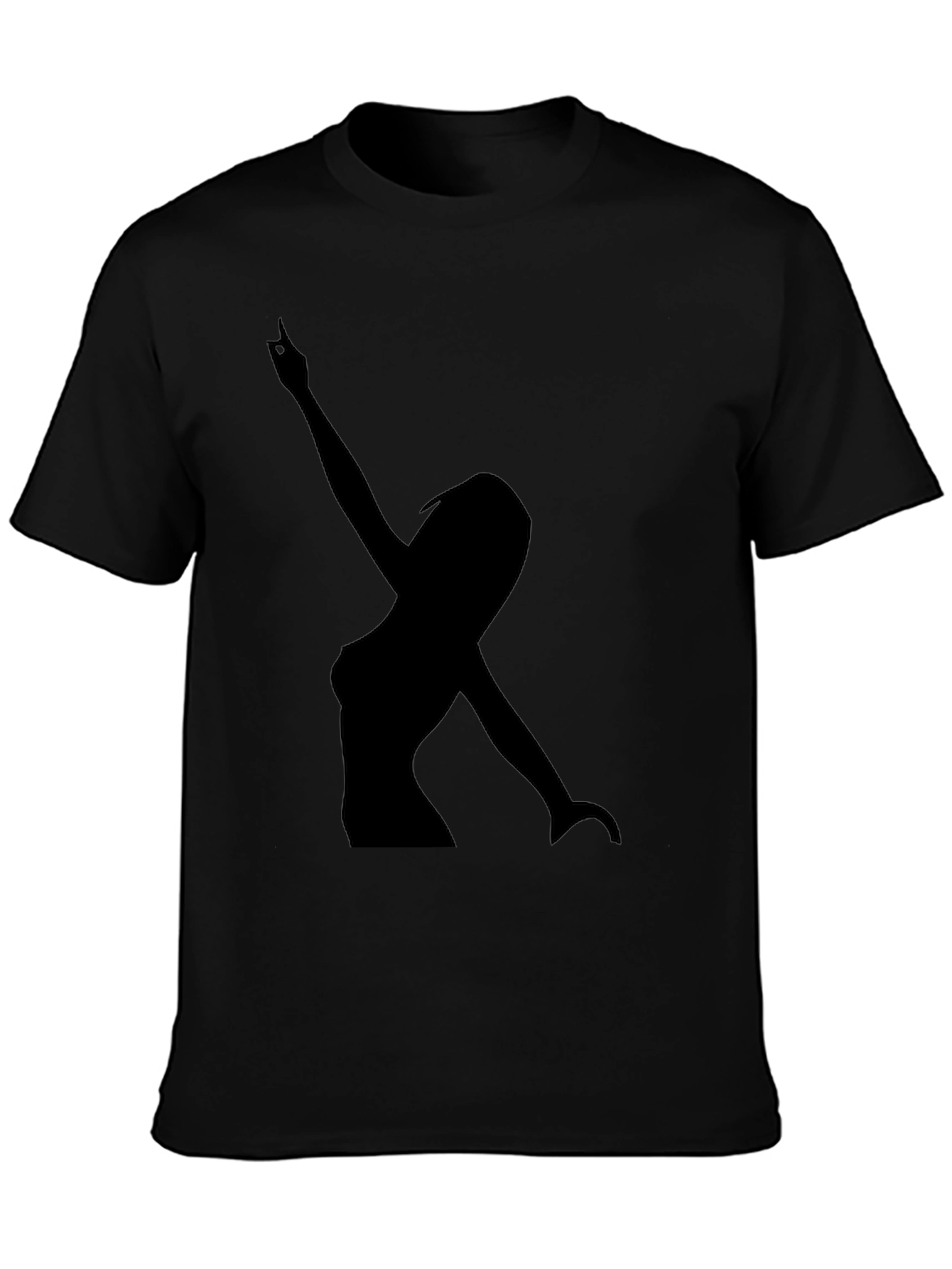 Silhouette Graphic T-Shirt - Black Crew Neck Tee