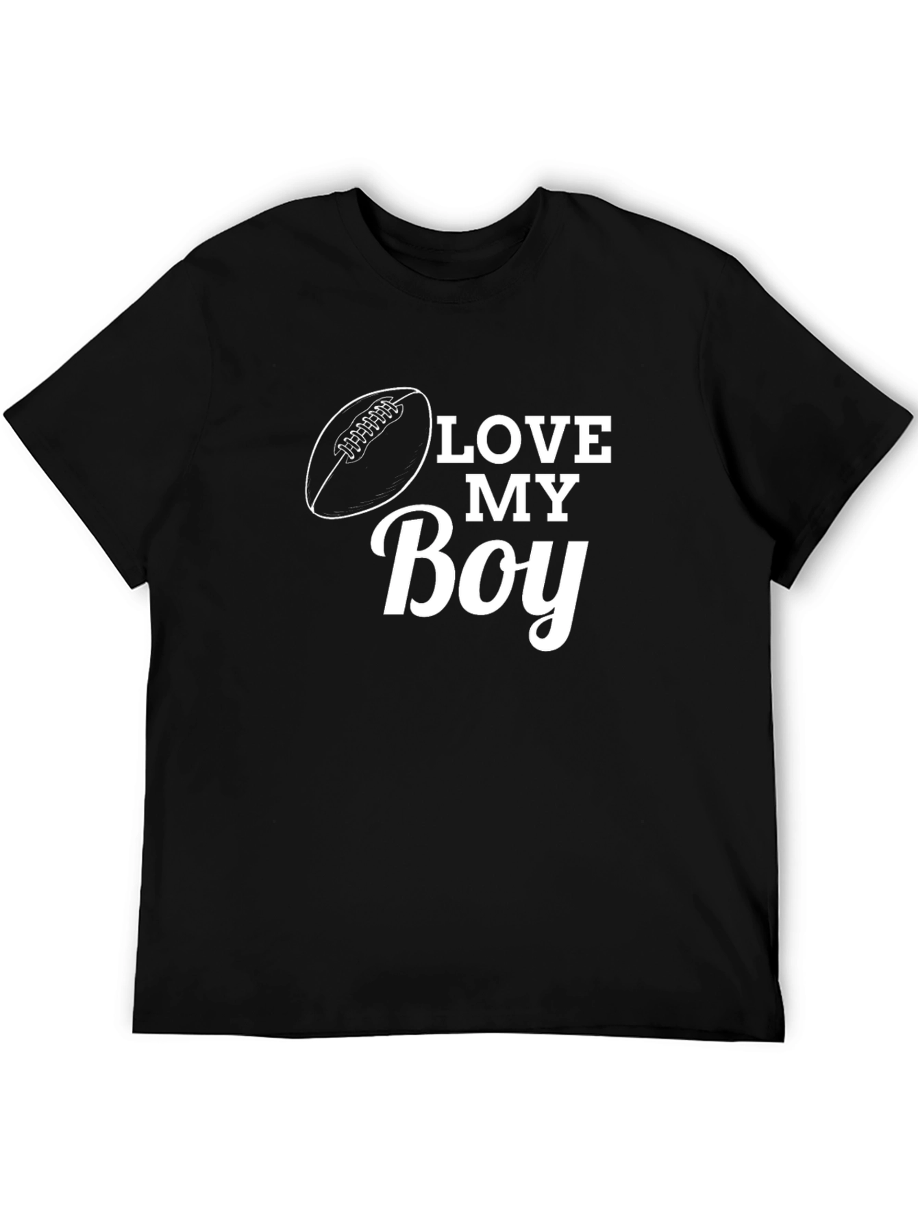 Love My Boy Football T-Shirt - Black
