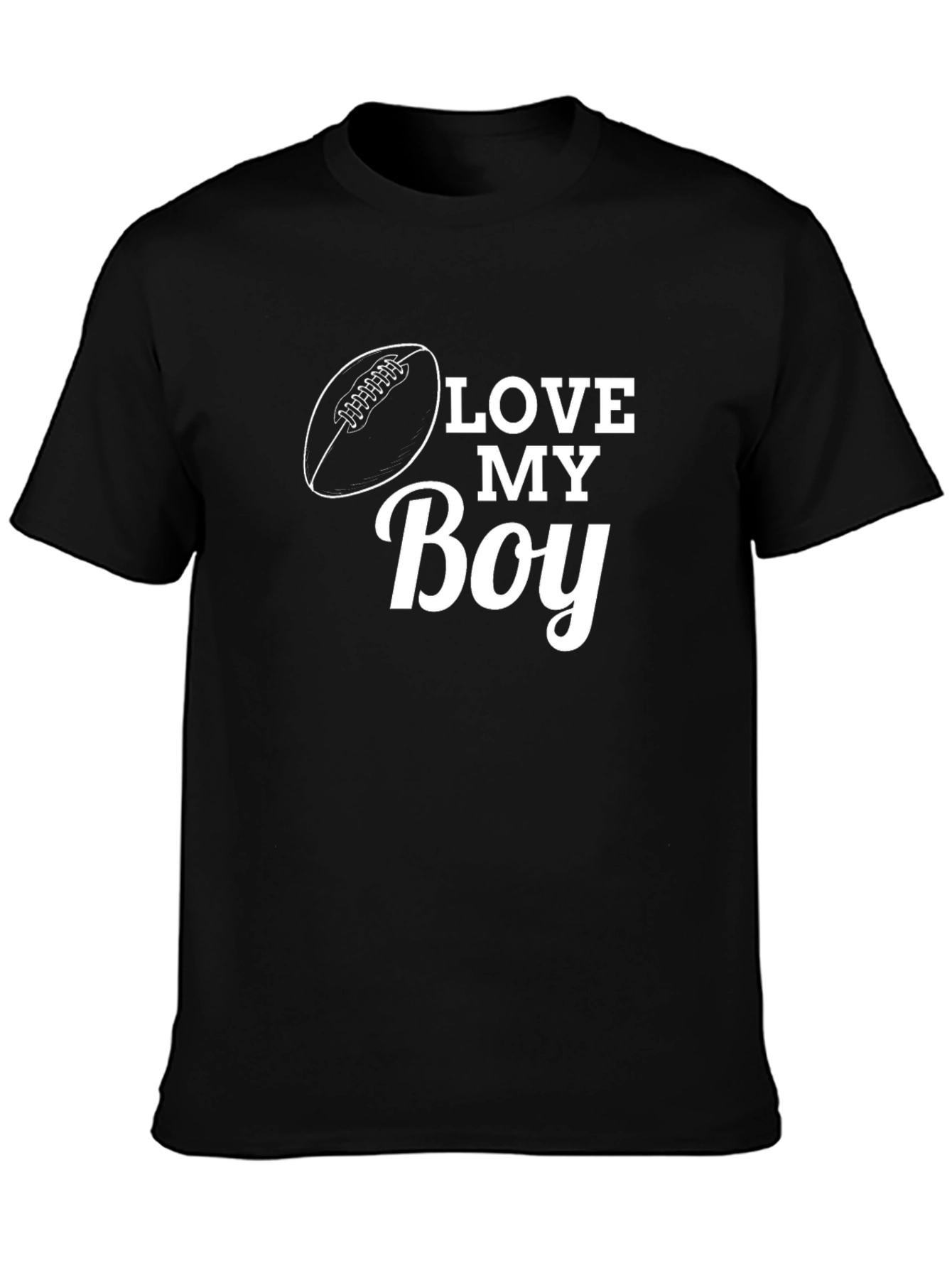 Love My Boy Football T-Shirt - Black