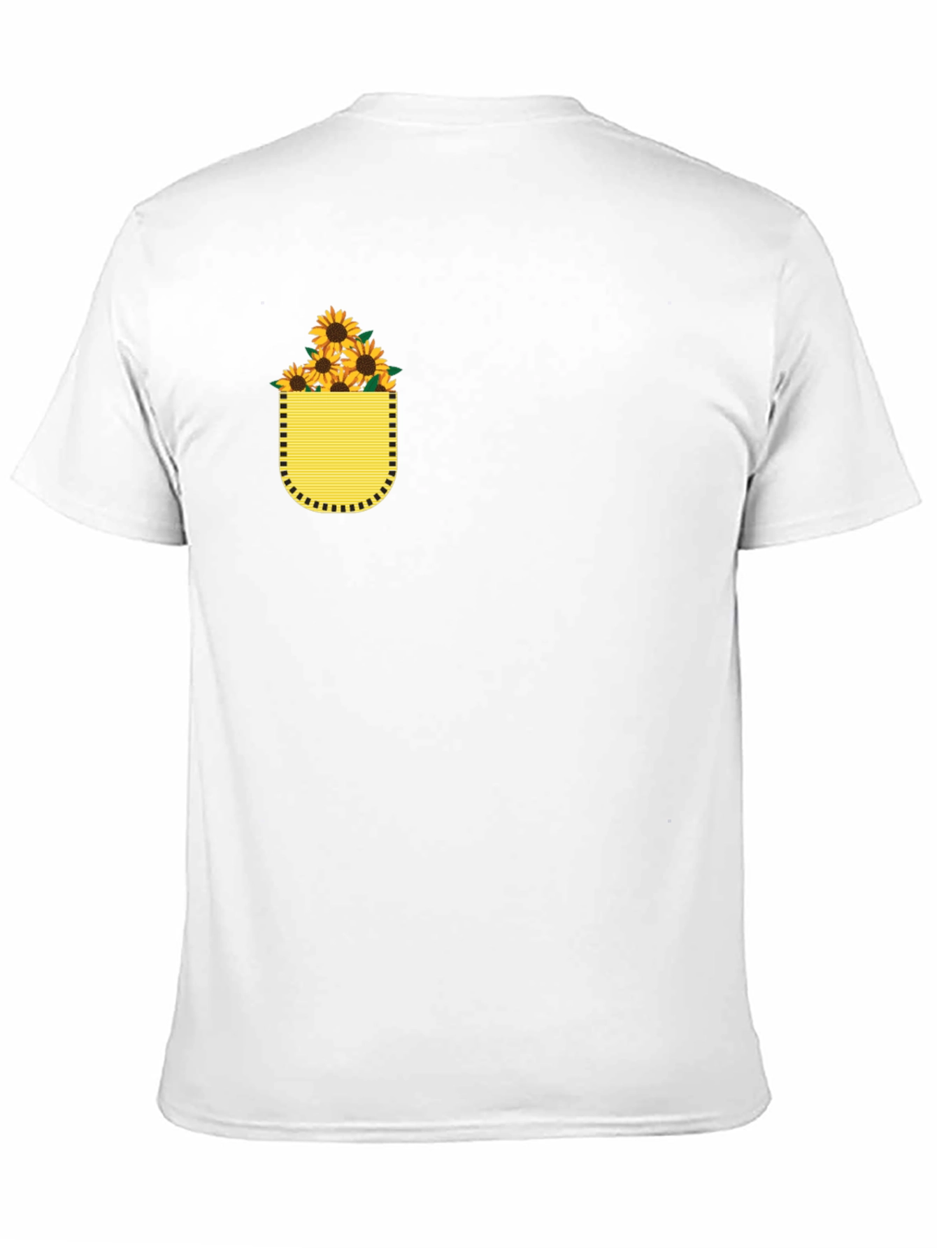 Sunflower Pocket Graphic Tee - Soft Black Cotton