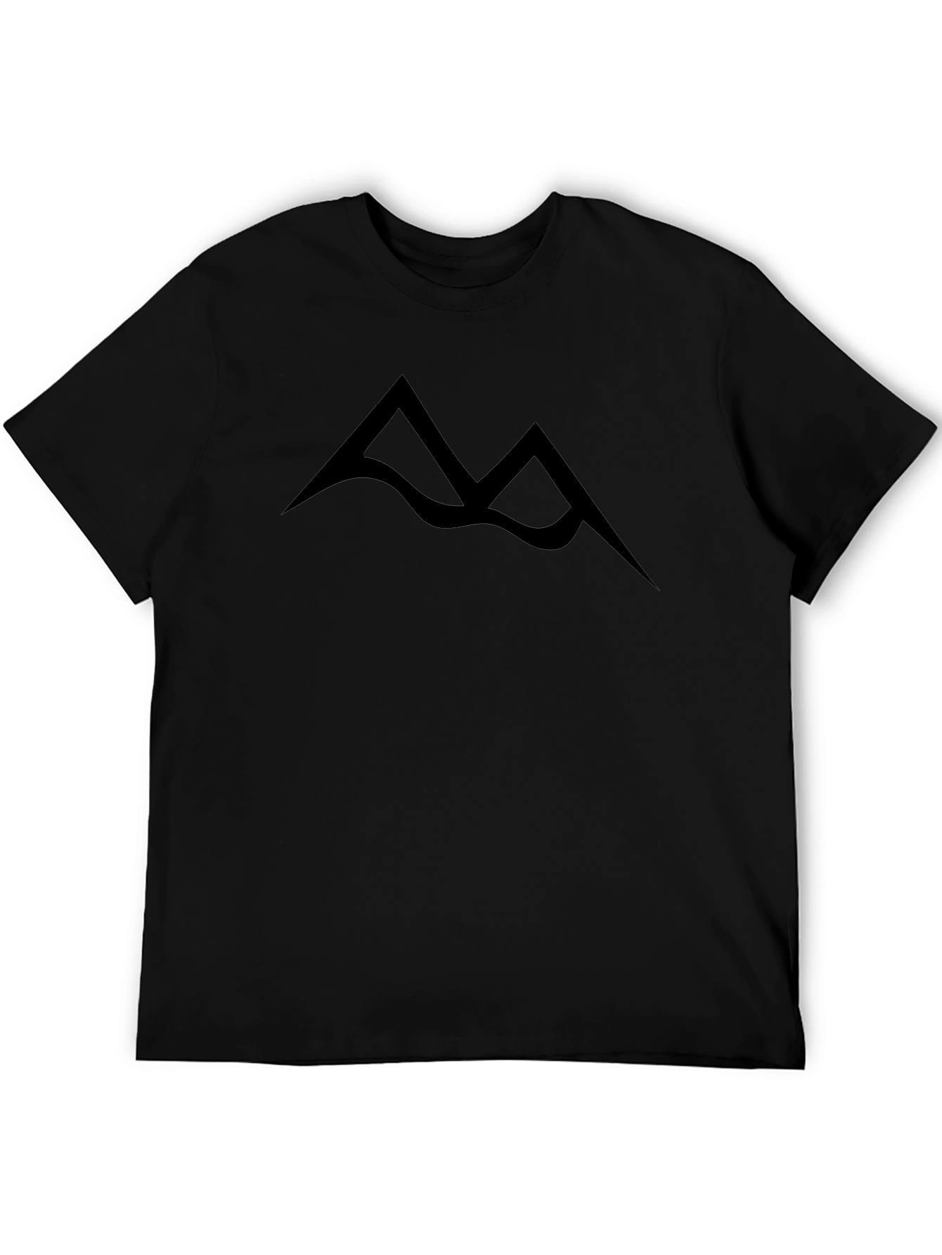 Minimalist Mountain Peak Black T-Shirt
