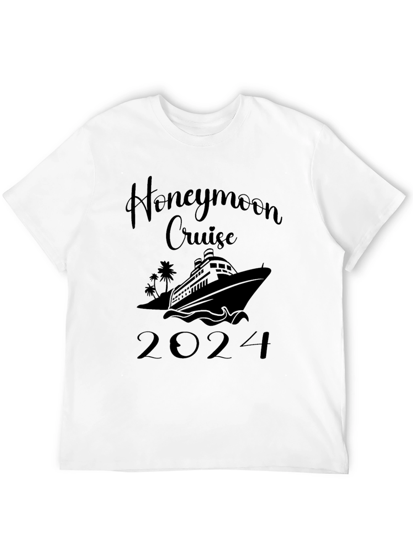 Honeymoon Cruise 2024 Black Graphic T-Shirt