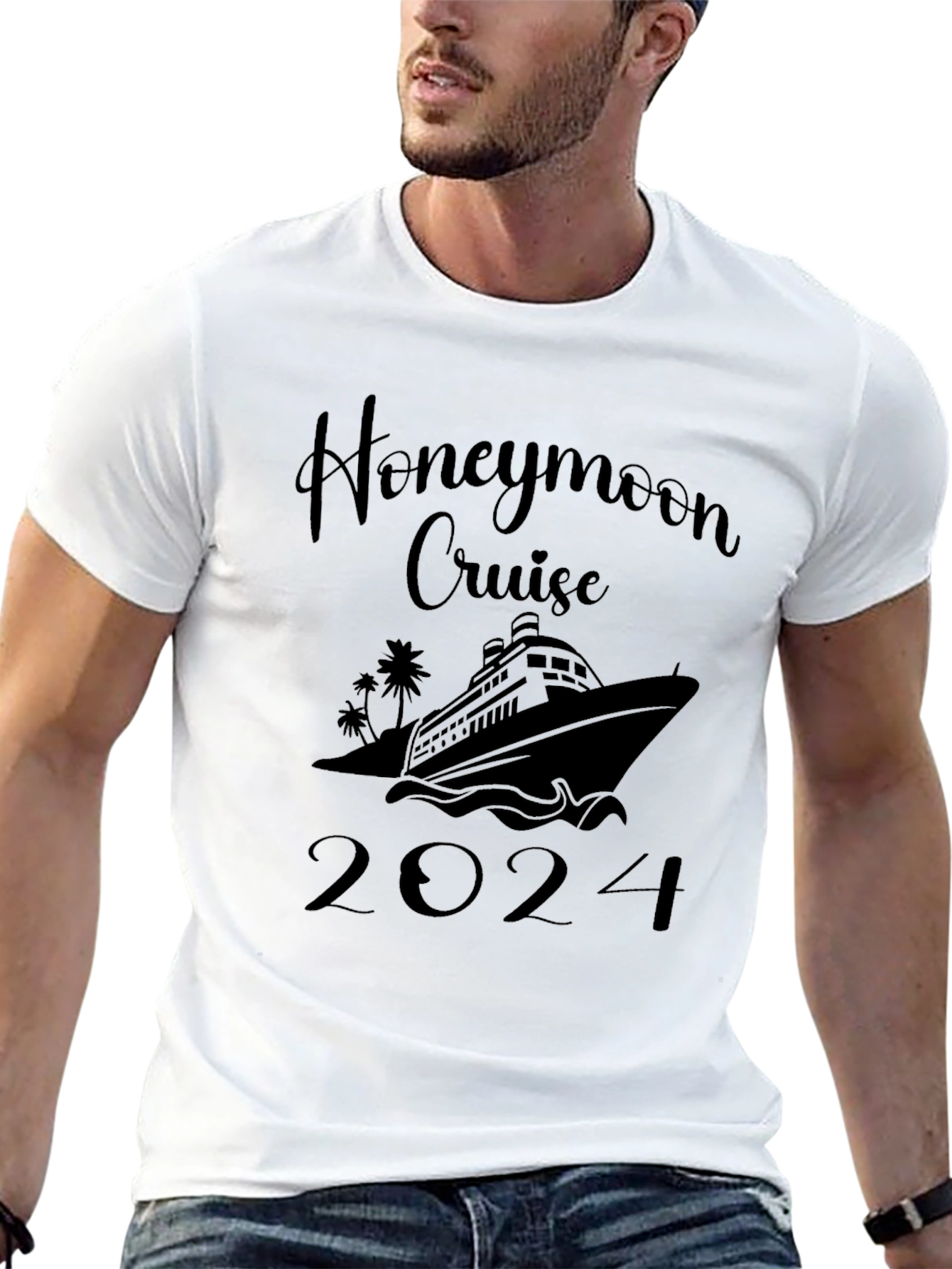 Honeymoon Cruise 2024 Black Graphic T-Shirt