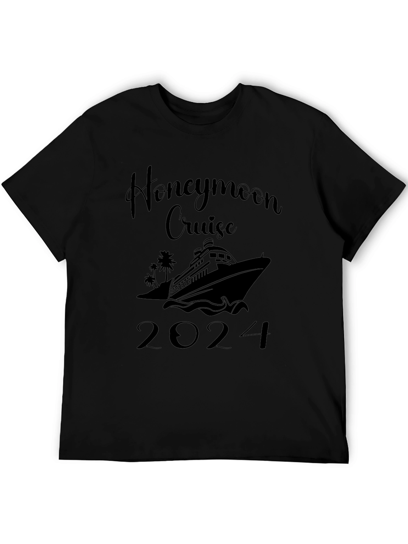 Honeymoon Cruise 2024 Black Graphic T-Shirt