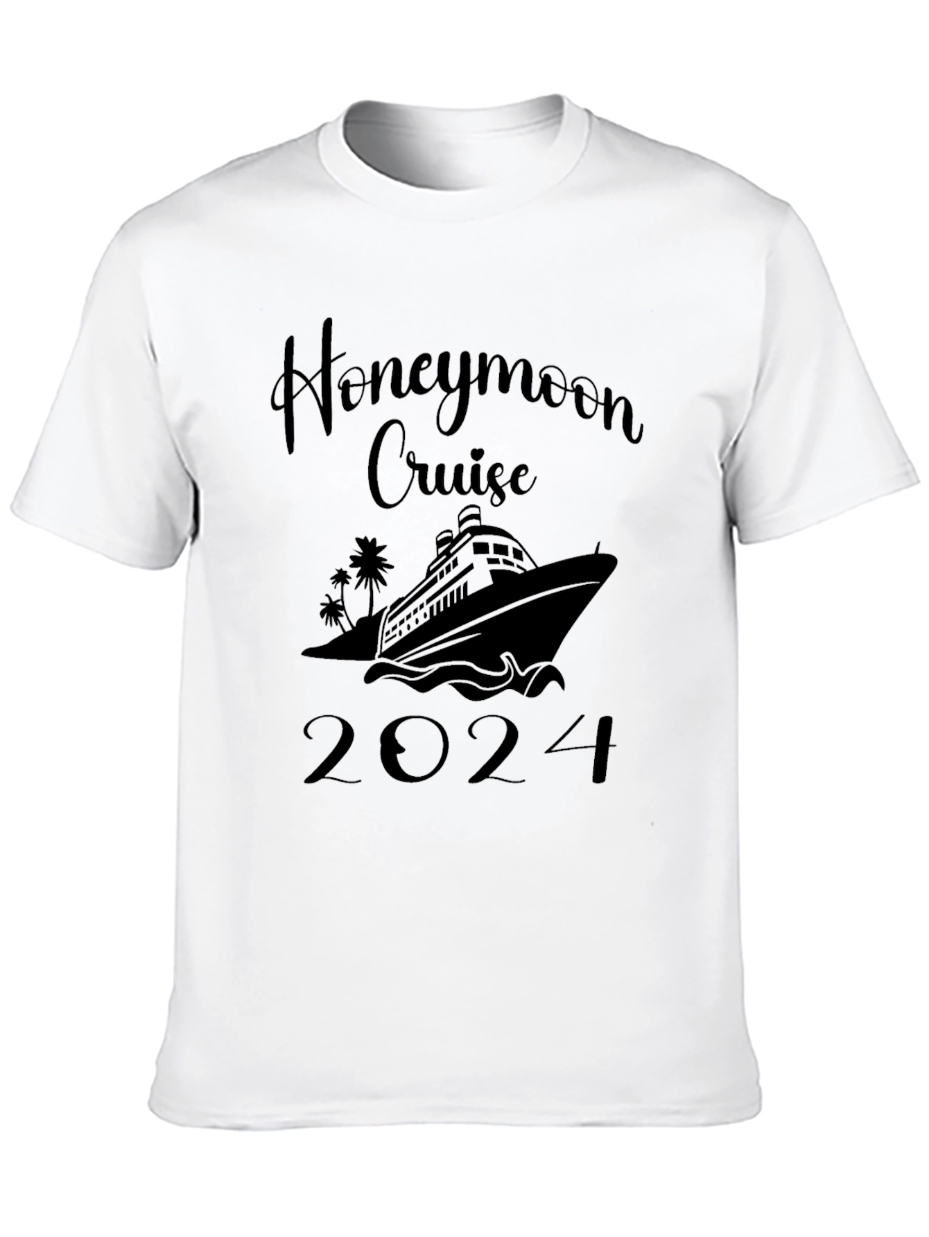 Honeymoon Cruise 2024 Black Graphic T-Shirt