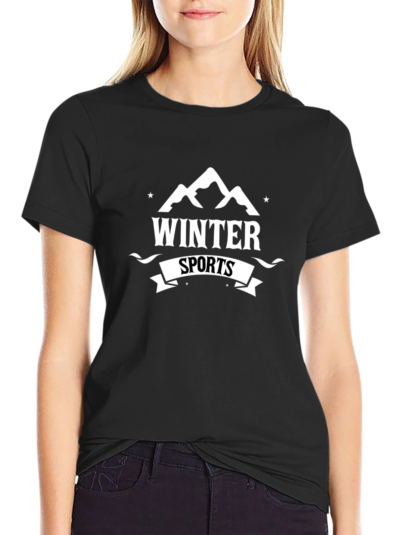 Winter Sports Graphic Tee - Black