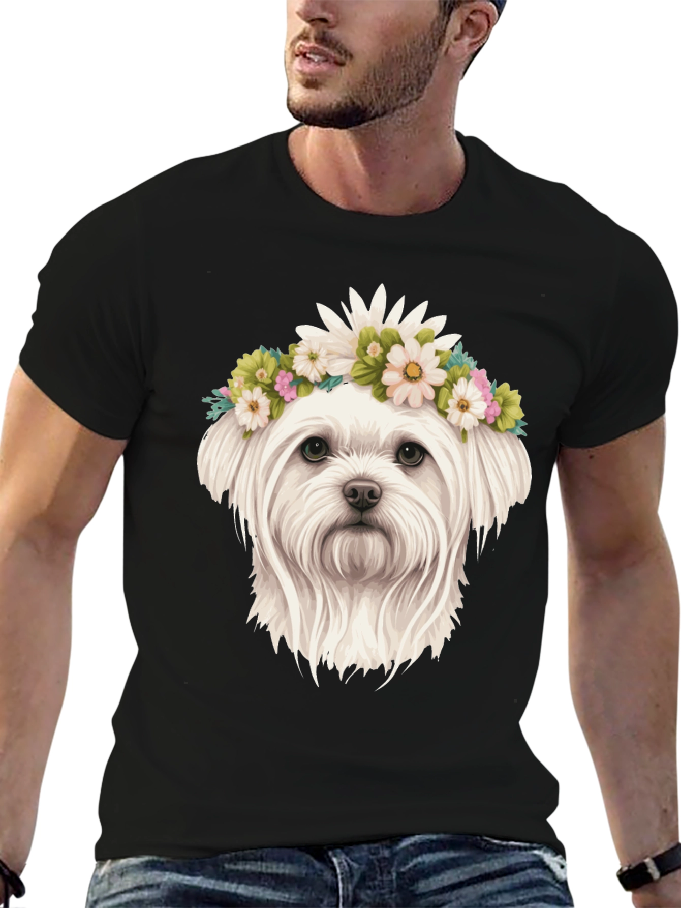Dog with Flower Crown Tee