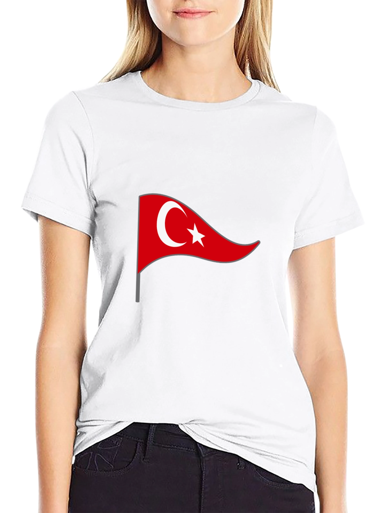 Turkey Flag Graphic Tee - Black Cotton T-Shirt