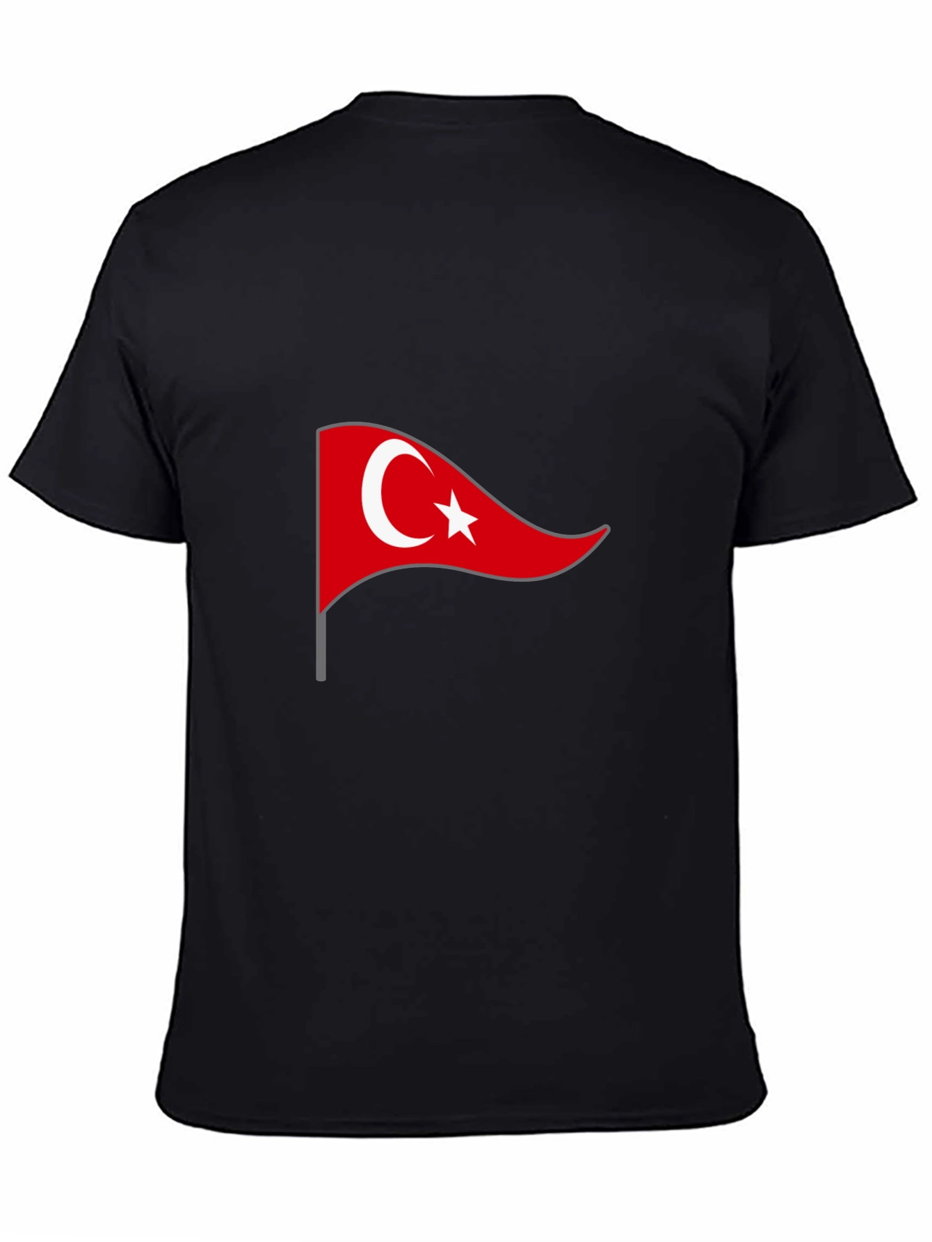 Turkey Flag Graphic Tee - Black Cotton T-Shirt