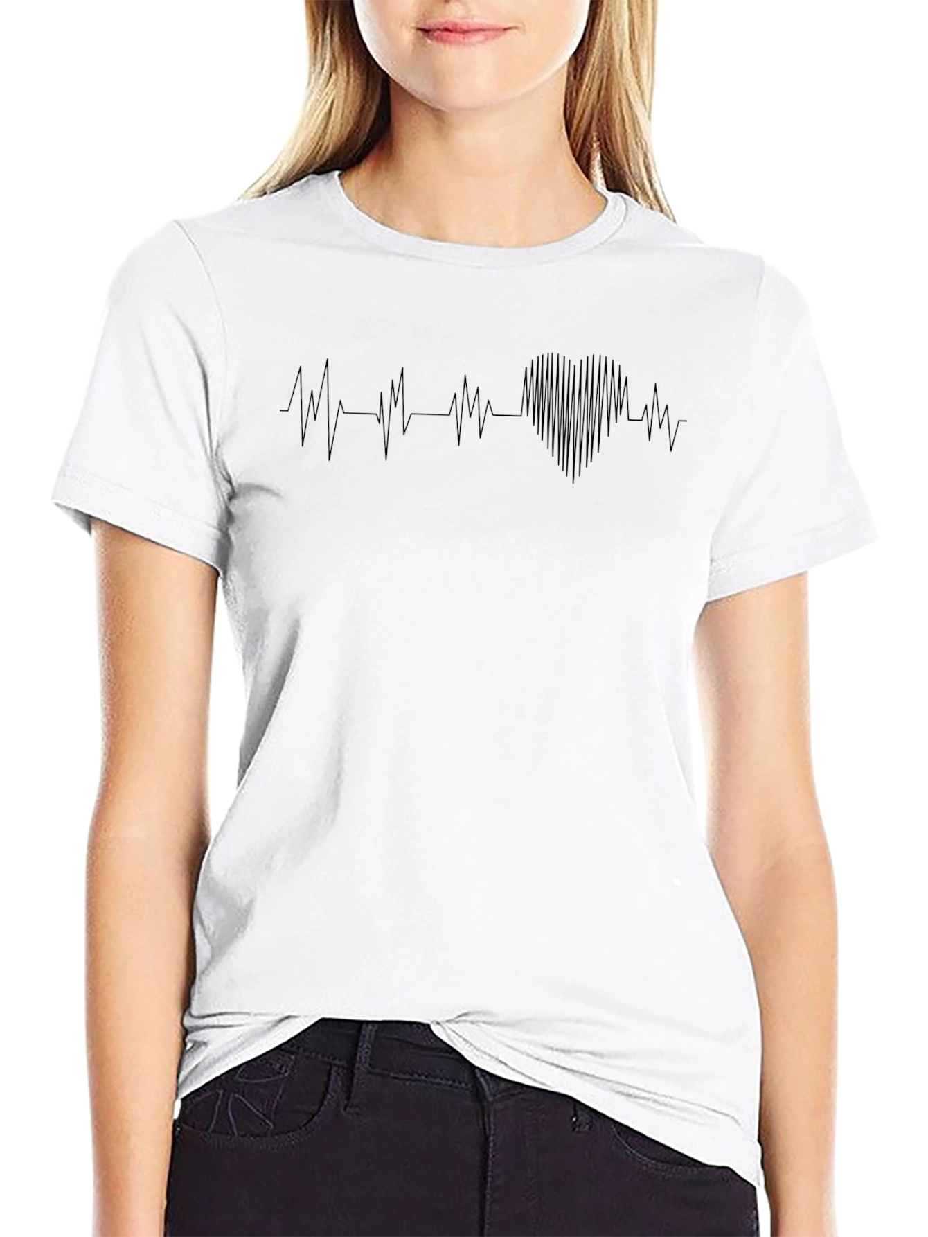 Heartbeat Graphic Tee - Stylish Mens Black T-Shirt