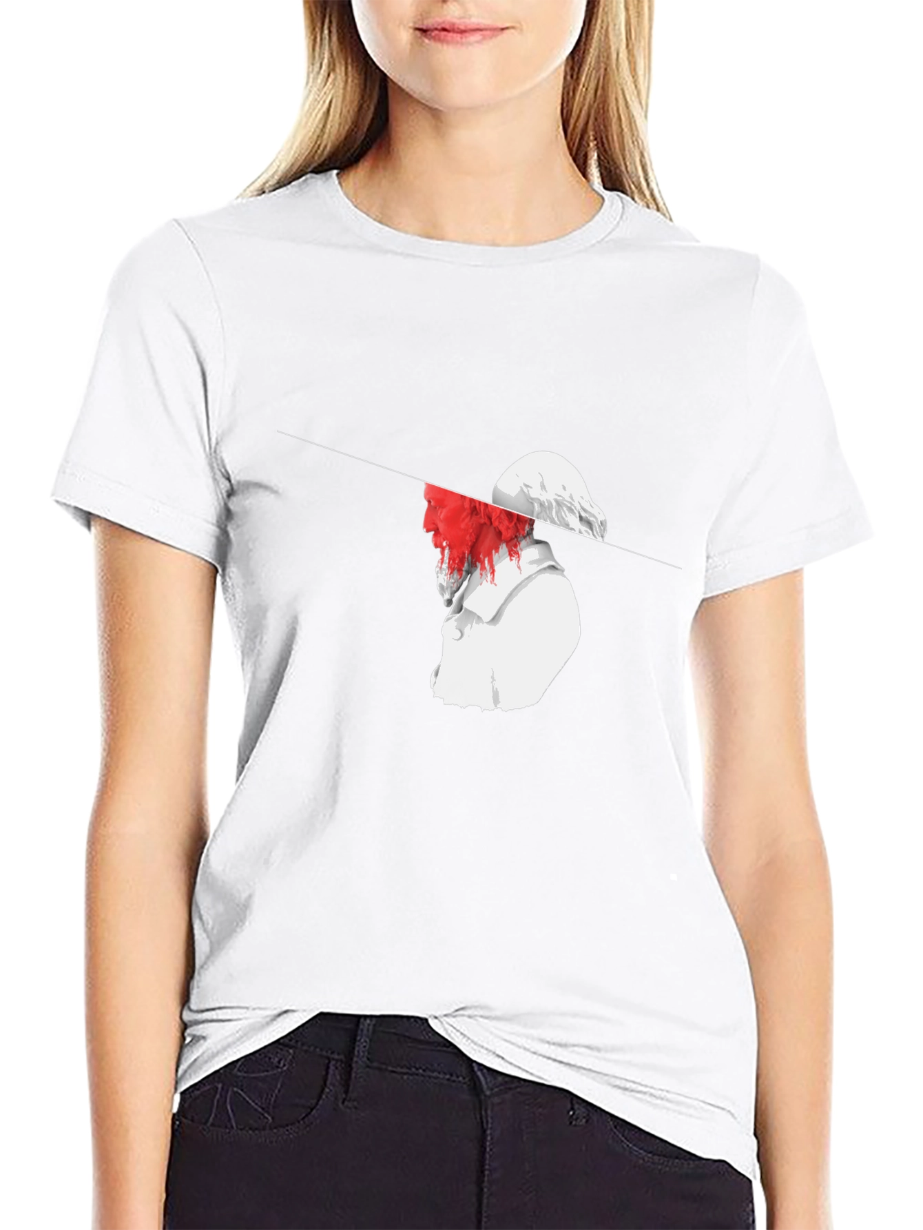 Abstract Statue Graphic T-Shirt