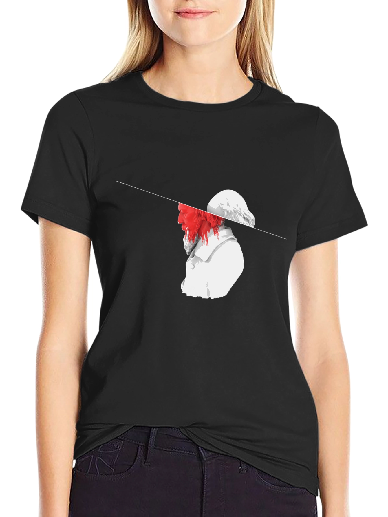 Abstract Statue Graphic T-Shirt