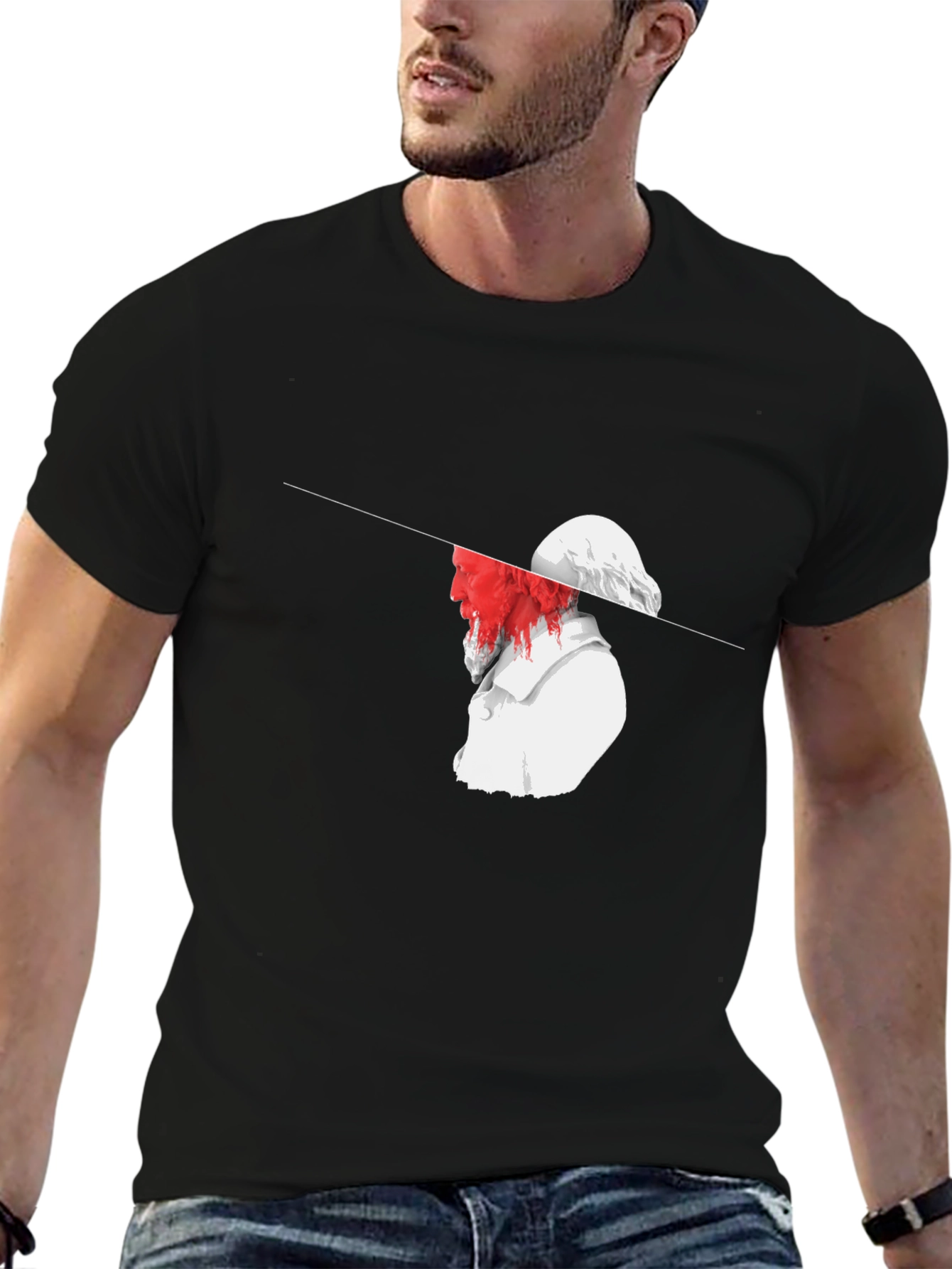 Abstract Statue Graphic T-Shirt