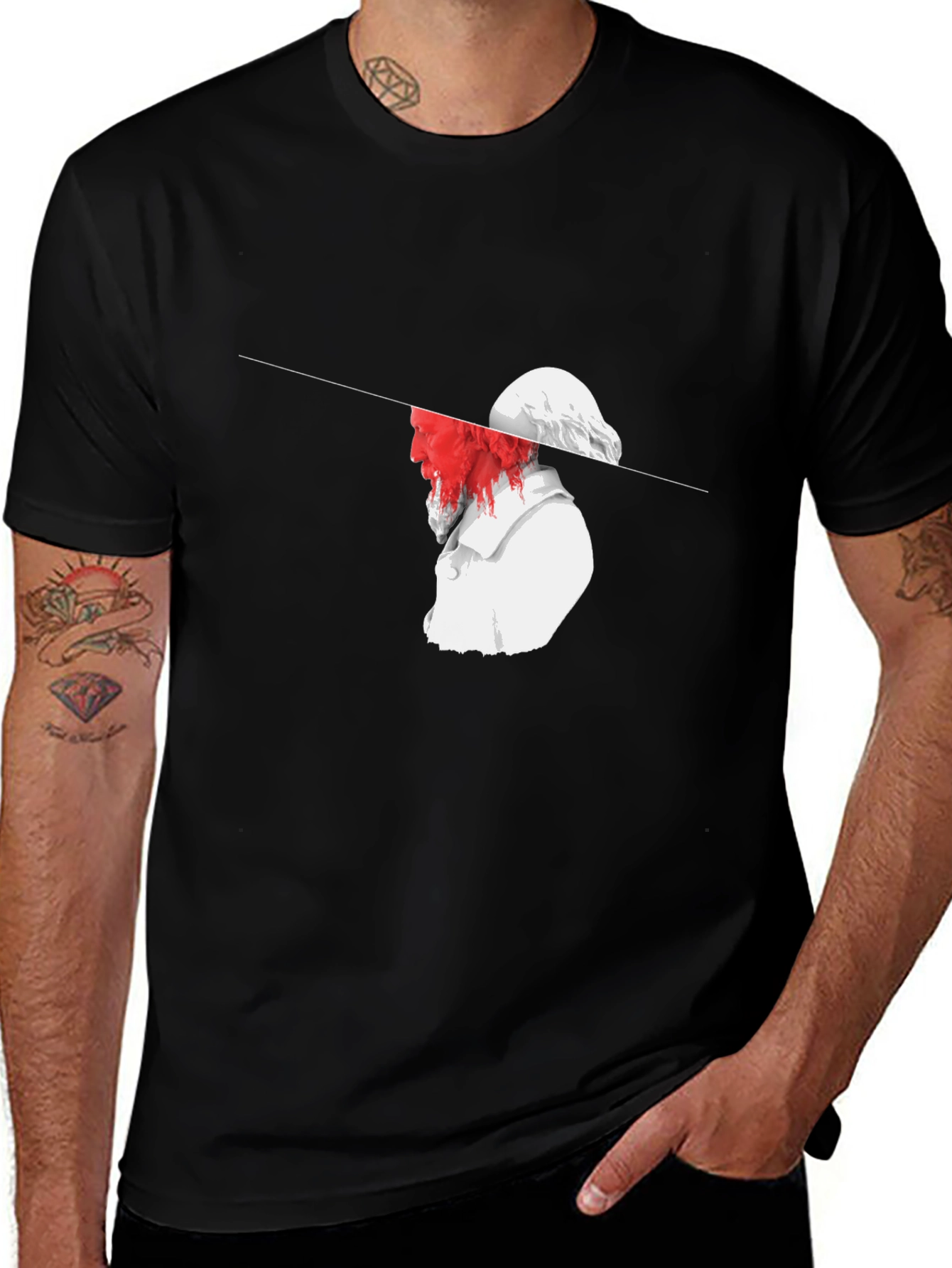 Abstract Statue Graphic T-Shirt