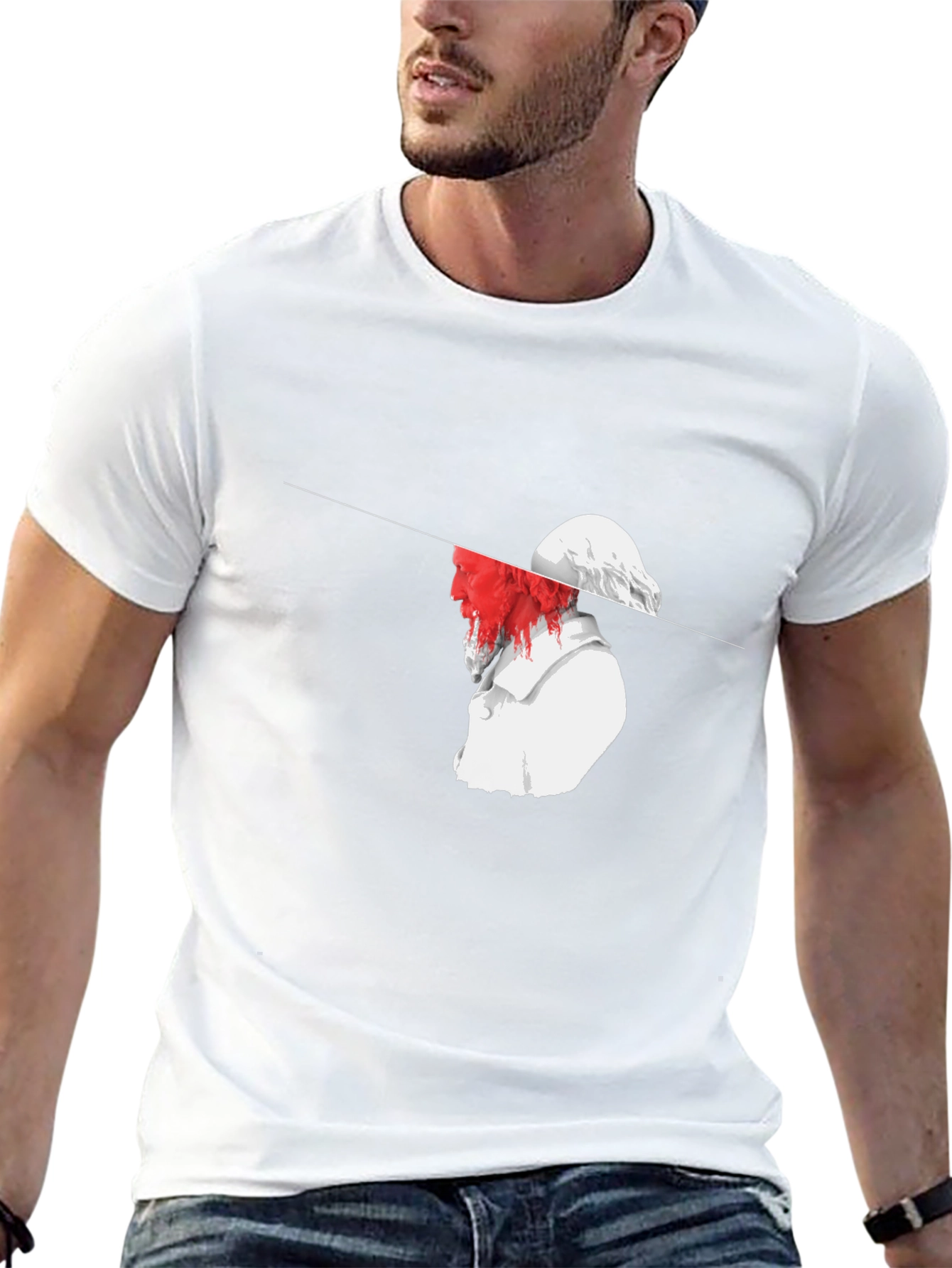 Abstract Statue Graphic T-Shirt