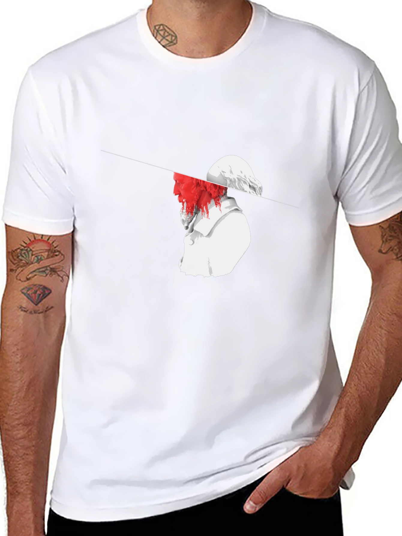 Abstract Statue Graphic T-Shirt