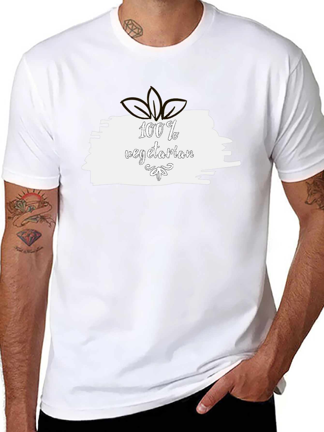 100% Vegetarian Black T-Shirt