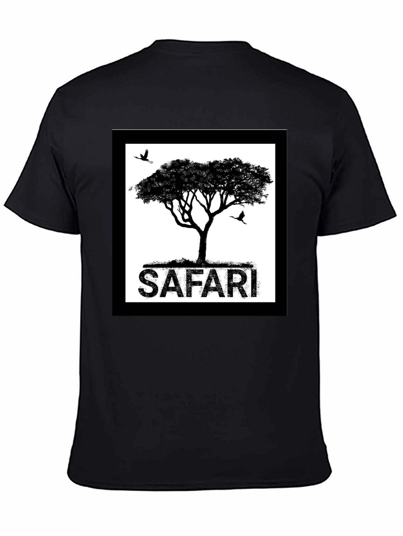 Safari Tree Graphic Black T-Shirt