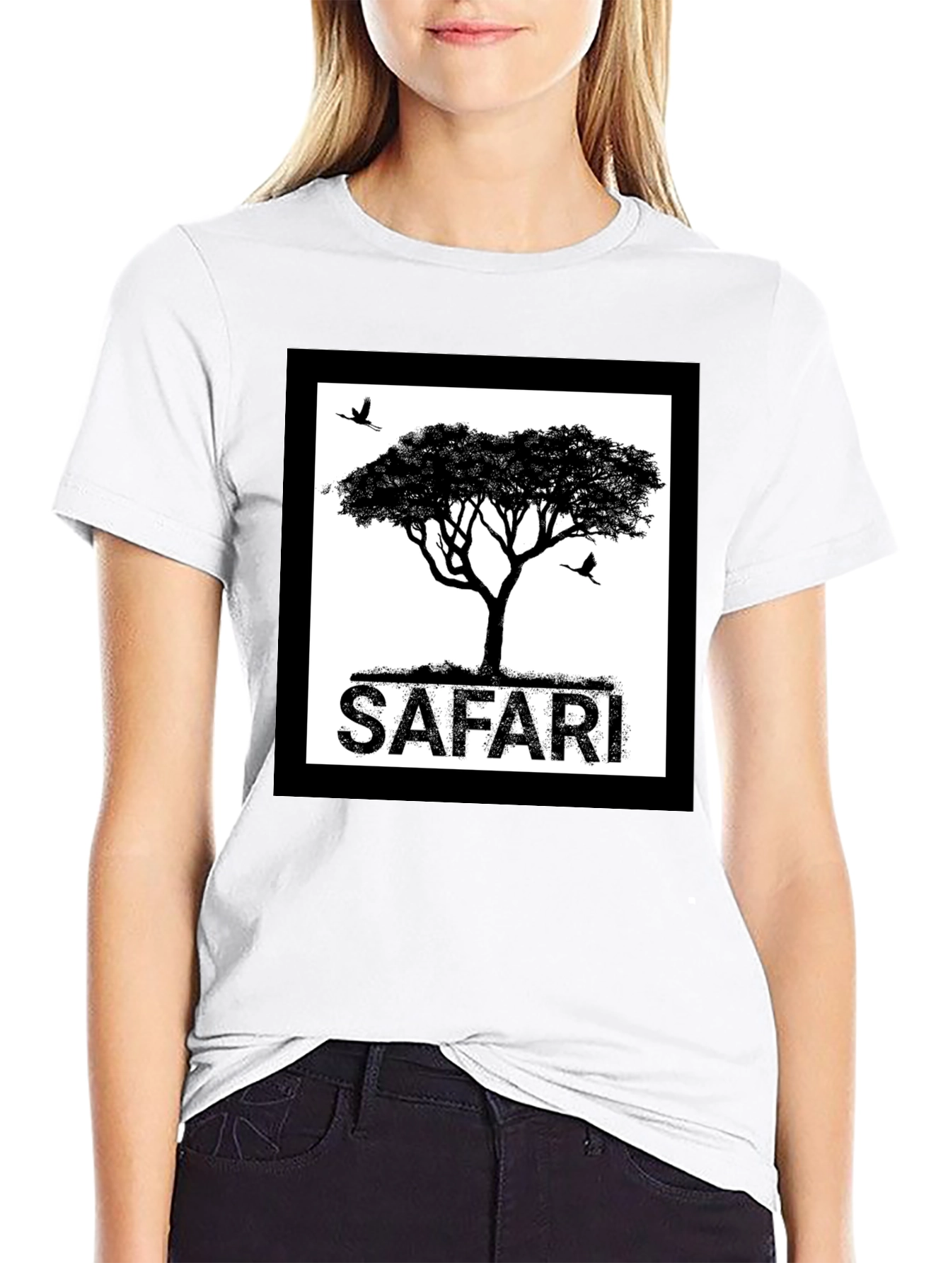 Safari Tree Graphic Black T-Shirt