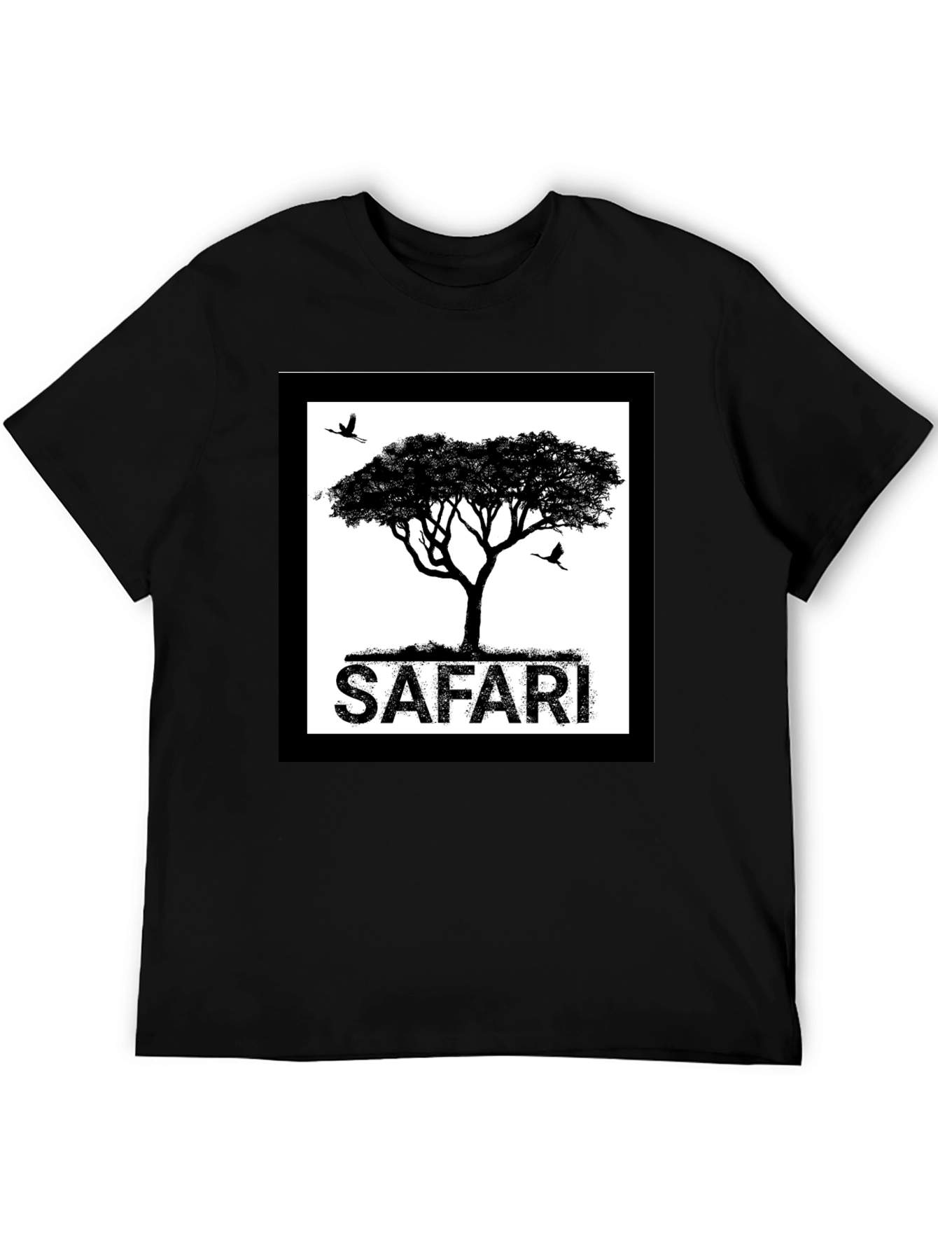 Safari Tree Graphic Black T-Shirt