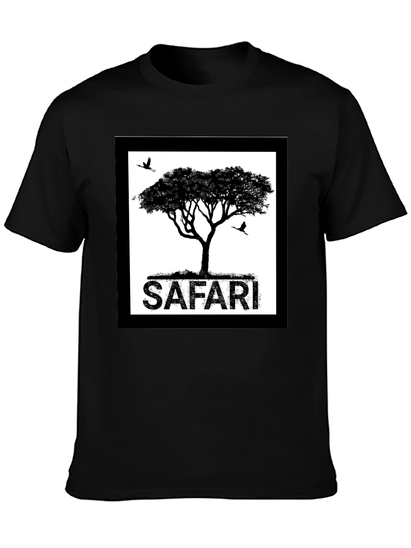 Safari Tree Graphic Black T-Shirt