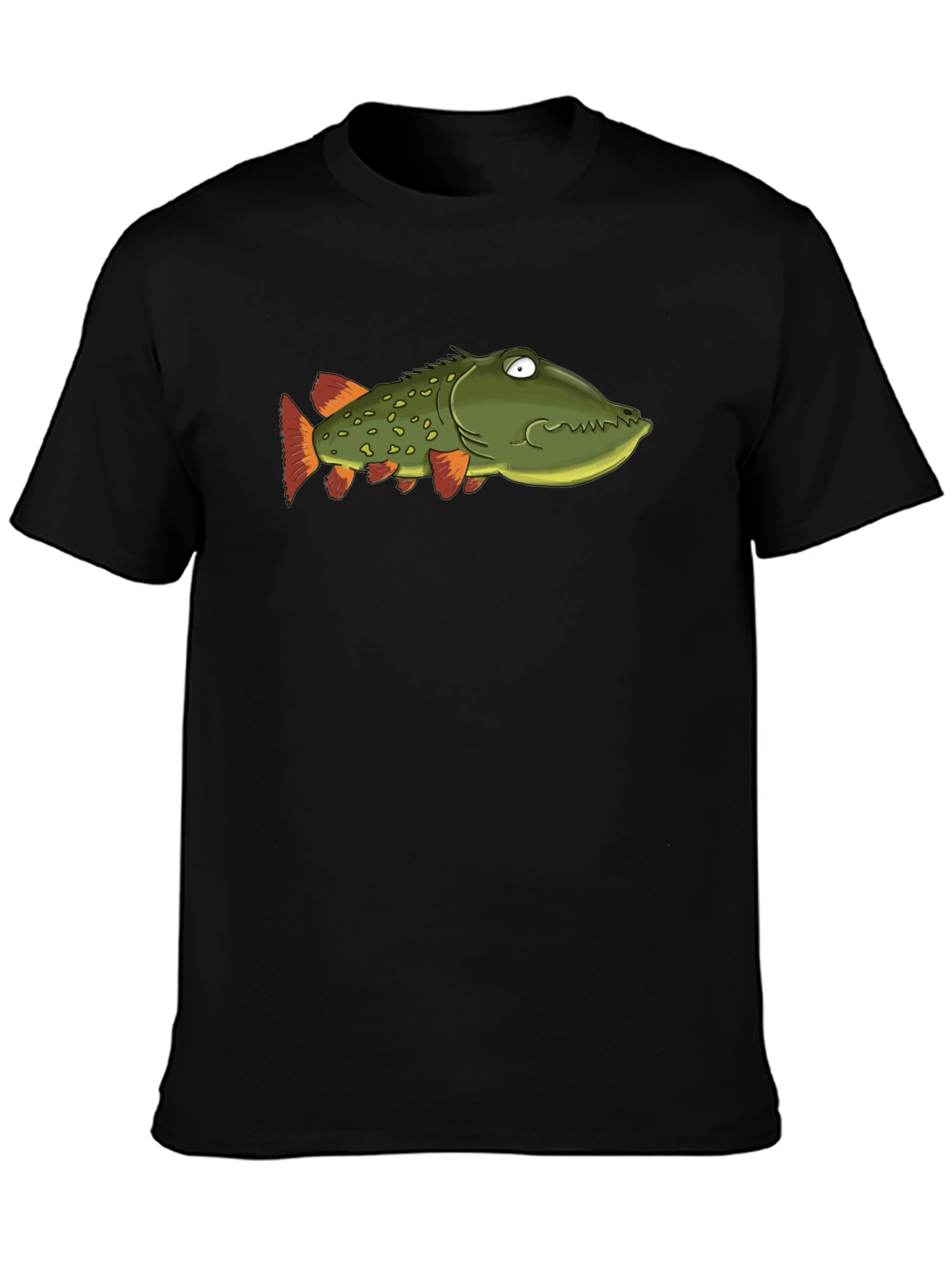 Funny Fish Graphic T-Shirt - Unique Cartoon Pike Design