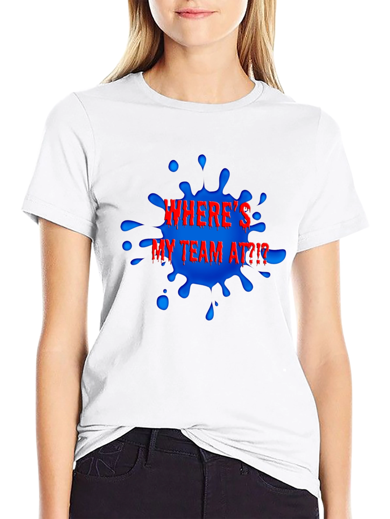 Wheres My Team At?! Black Graphic Tee