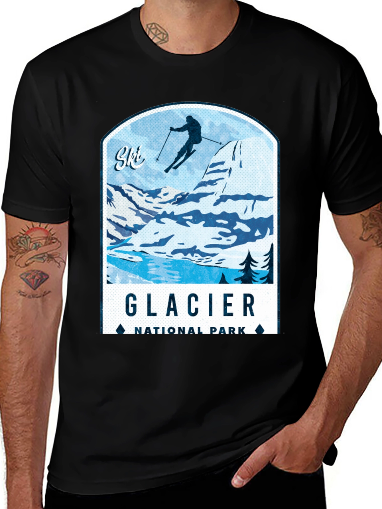 Glacier National Park Ski T-Shirt