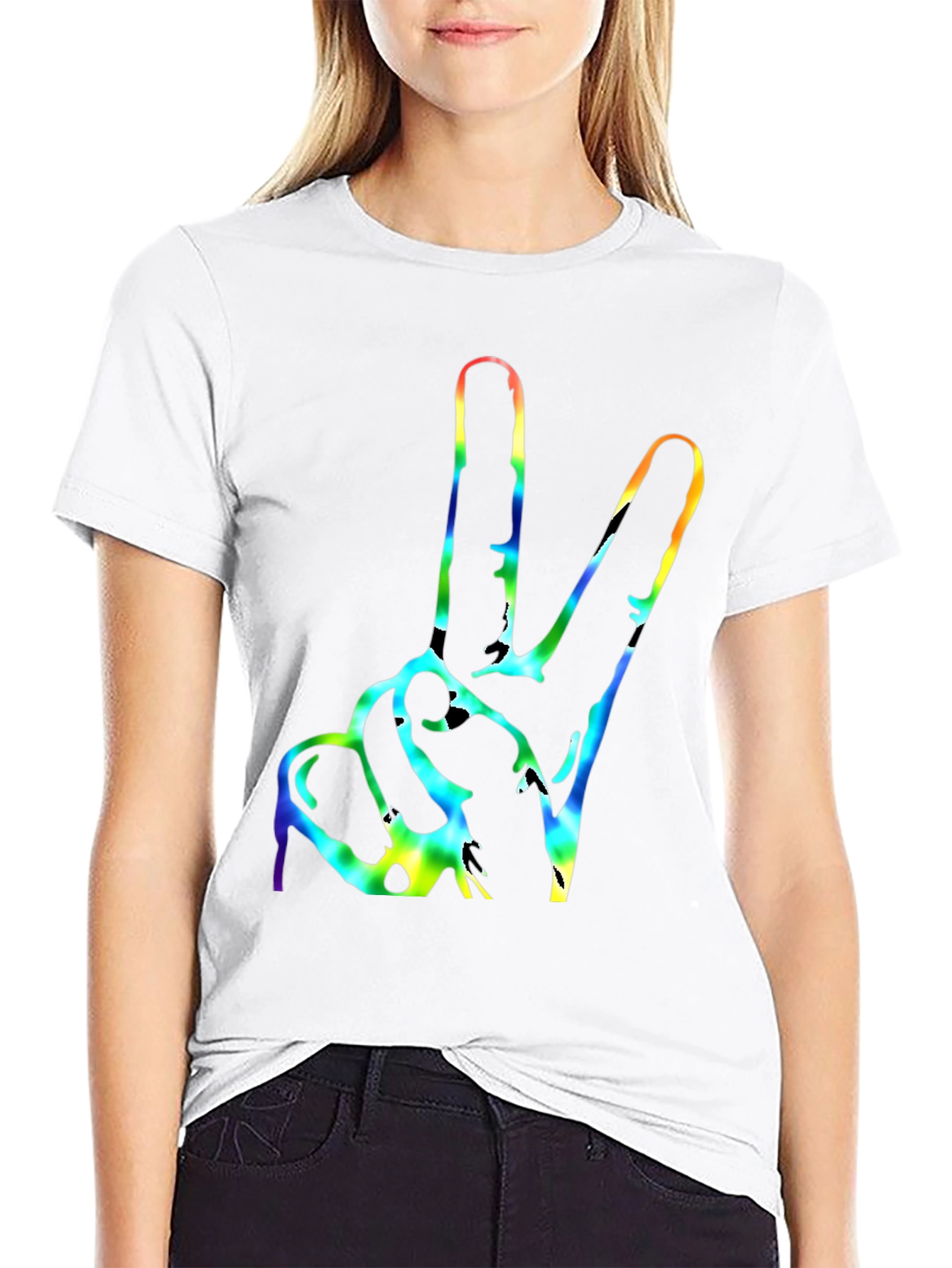 Peace Sign Tie Dye Graphic T-Shirt