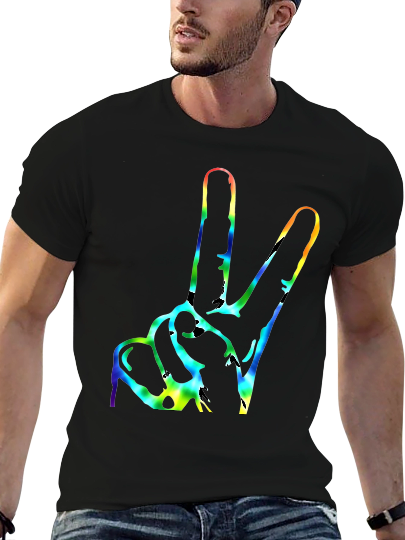 Peace Sign Tie Dye Graphic T-Shirt