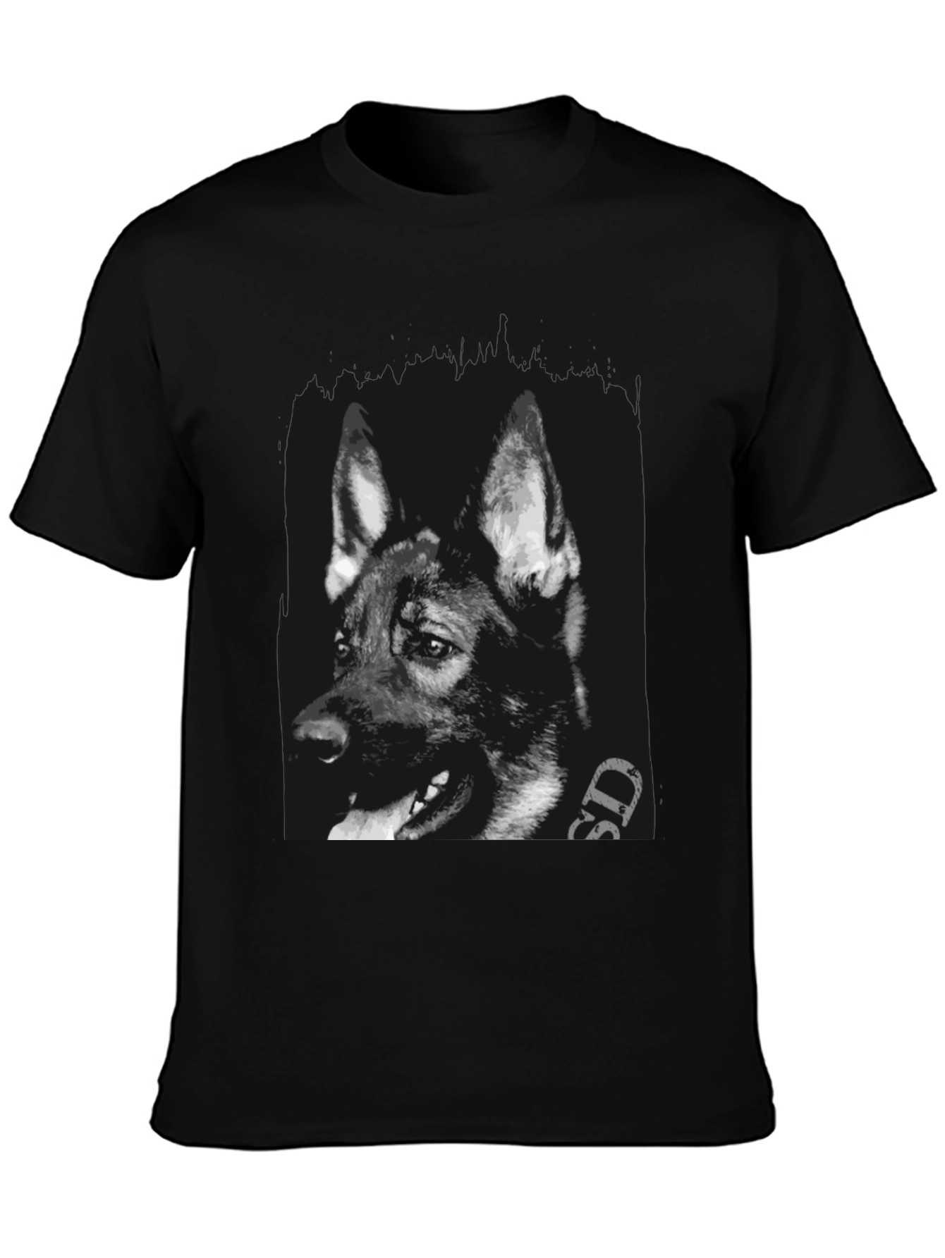 German Shepherd Dog Graphic Print T-Shirt