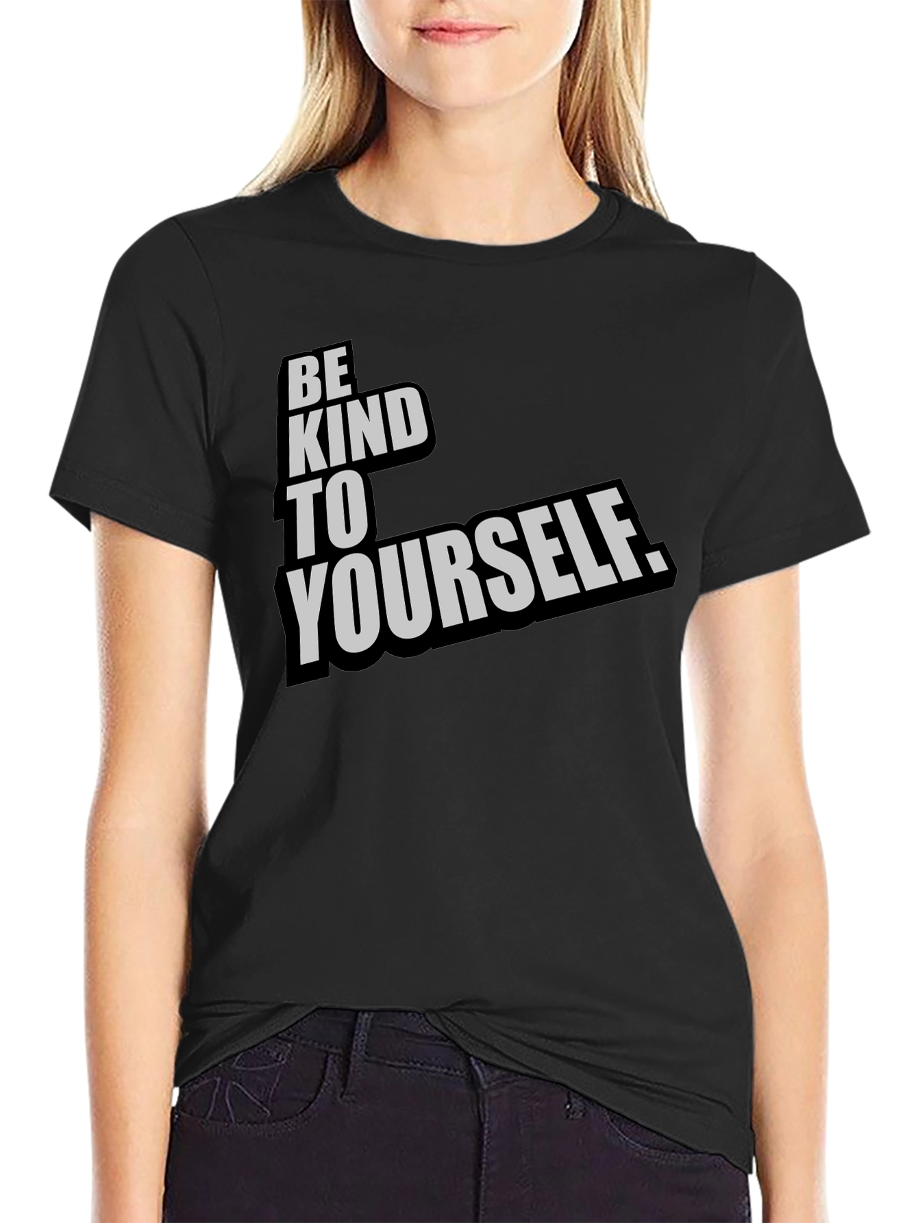 Be Kind To Yourself T-Shirt - Black Crew Neck