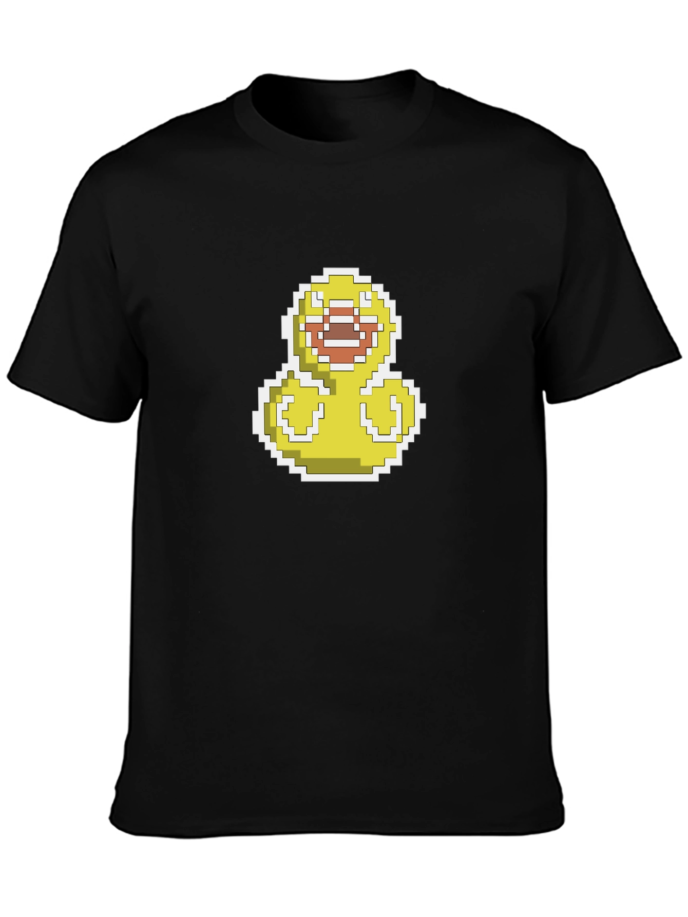 Pixel Duck Graphic Black T-Shirt - Casual Style