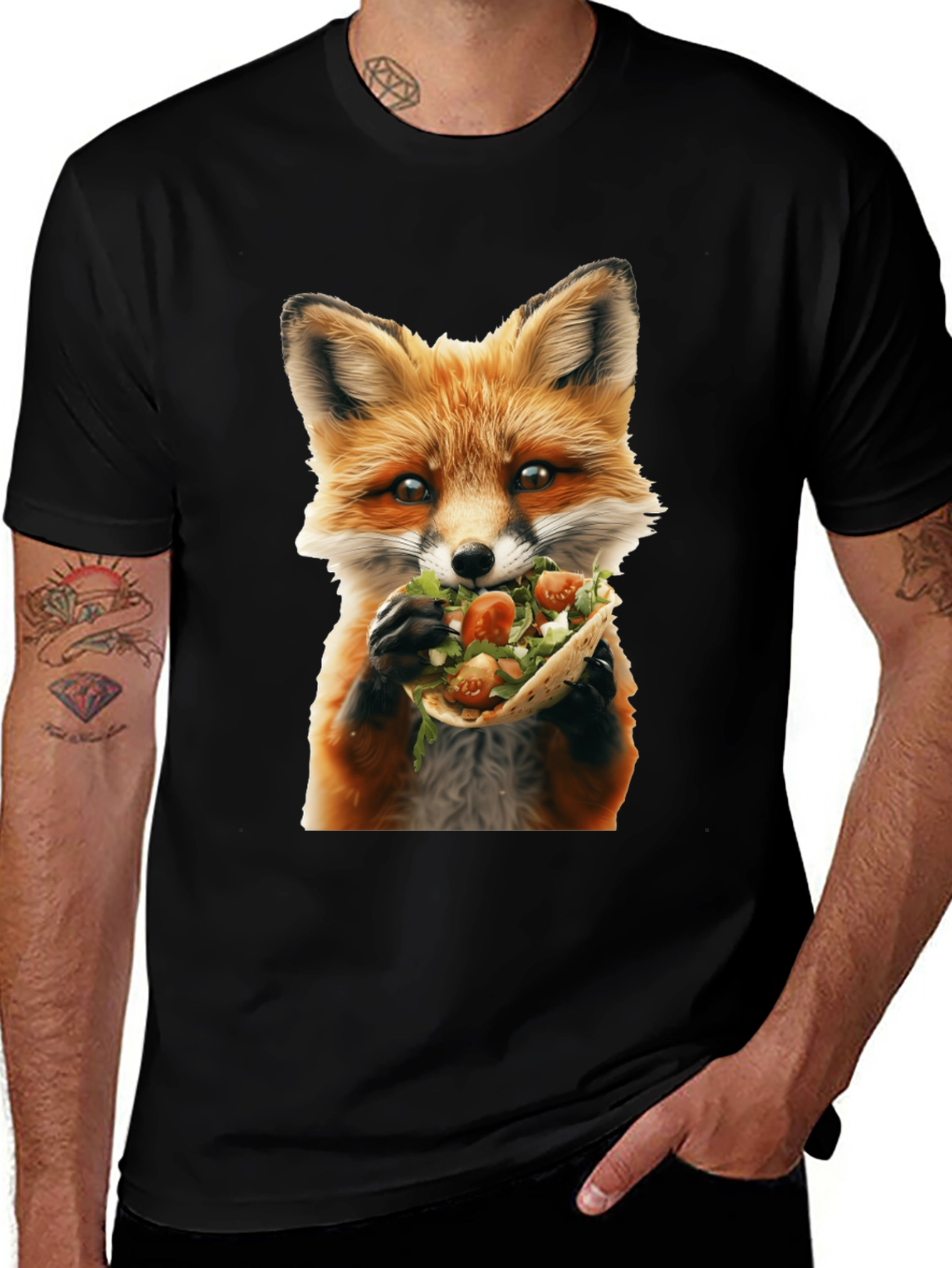 Fox Eating Taco Graphic T-Shirt