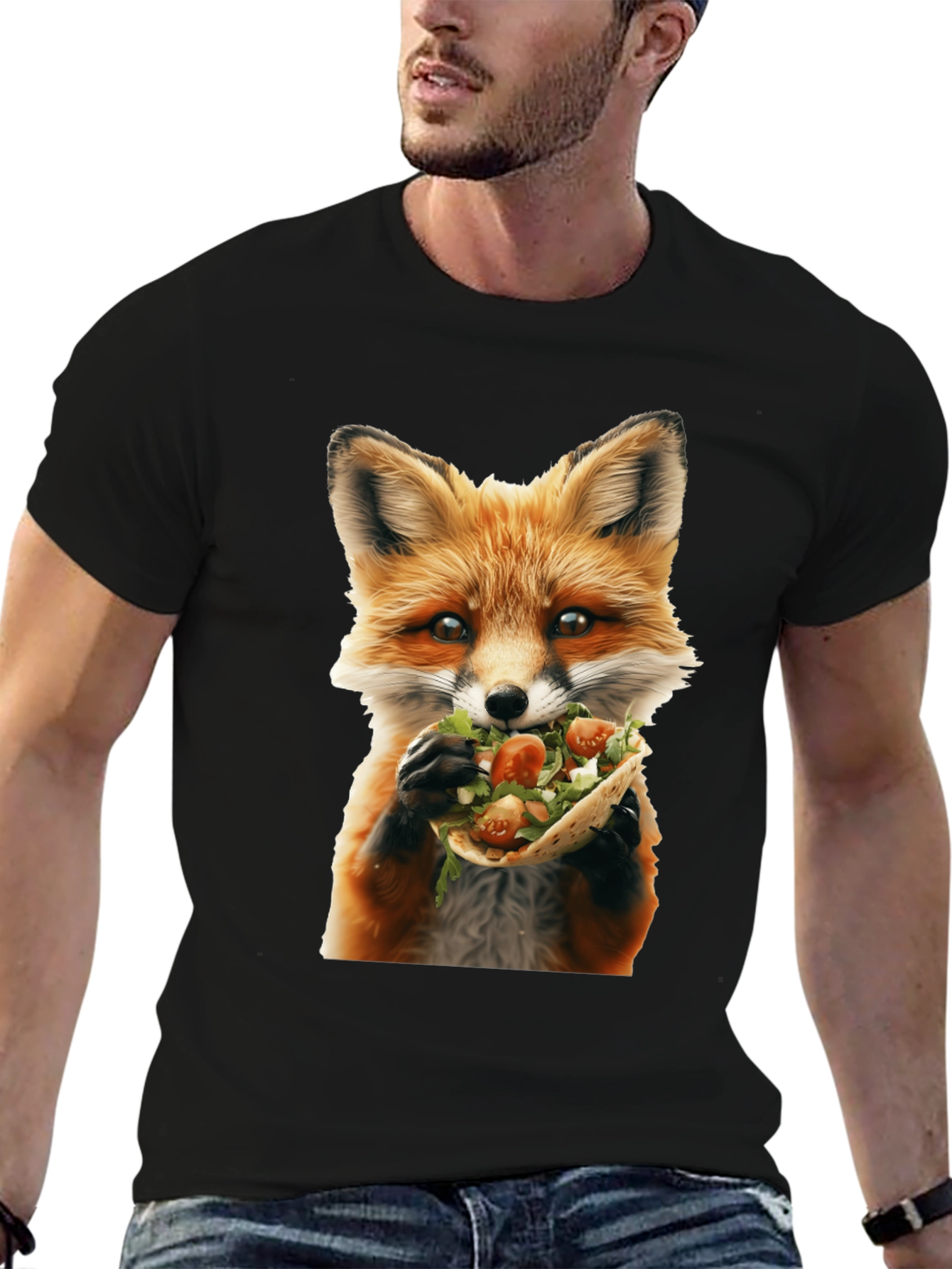 Fox Eating Taco Graphic T-Shirt