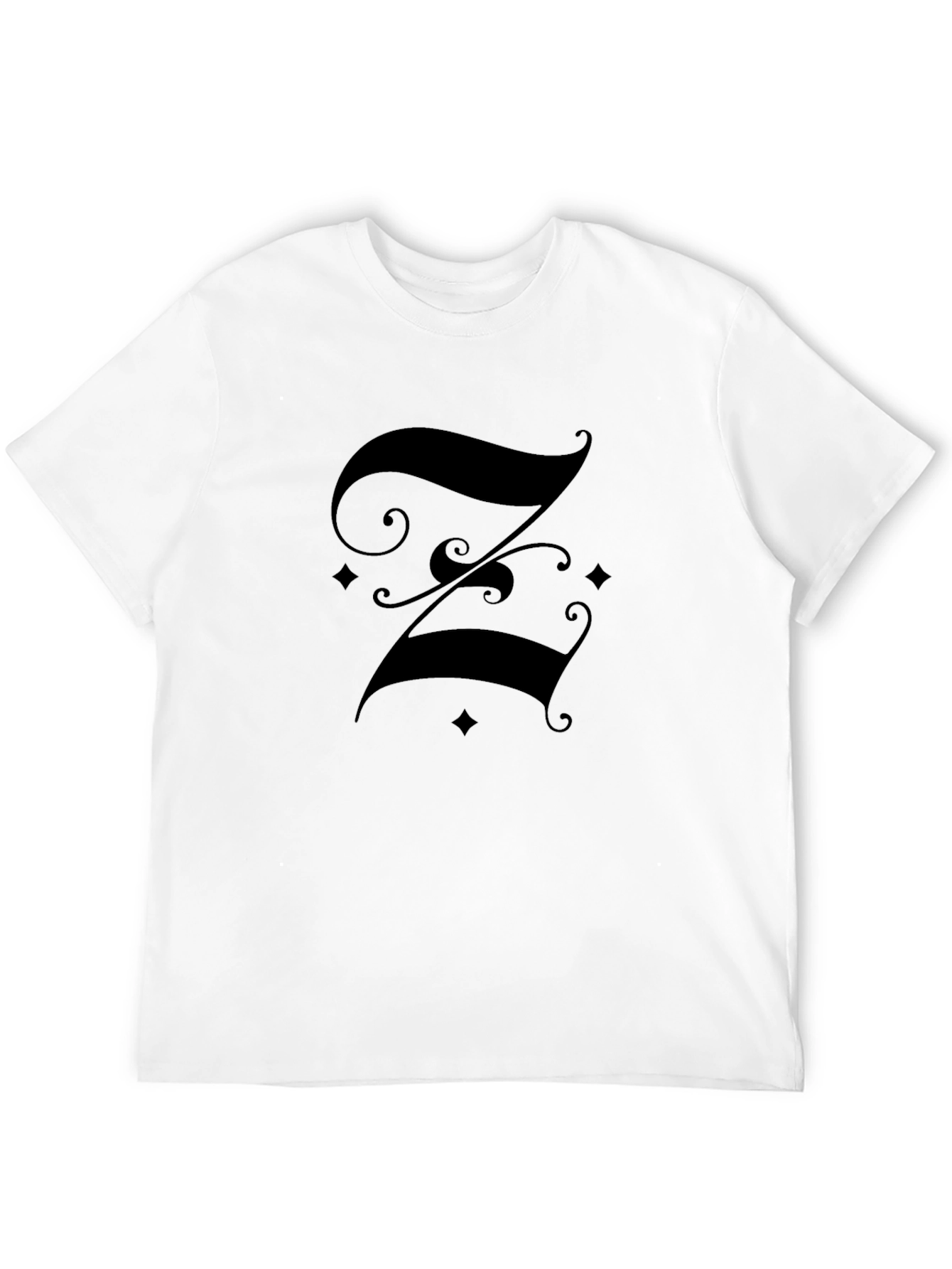 Elegant Initial Z Graphic T-Shirt - Classic Black Tee