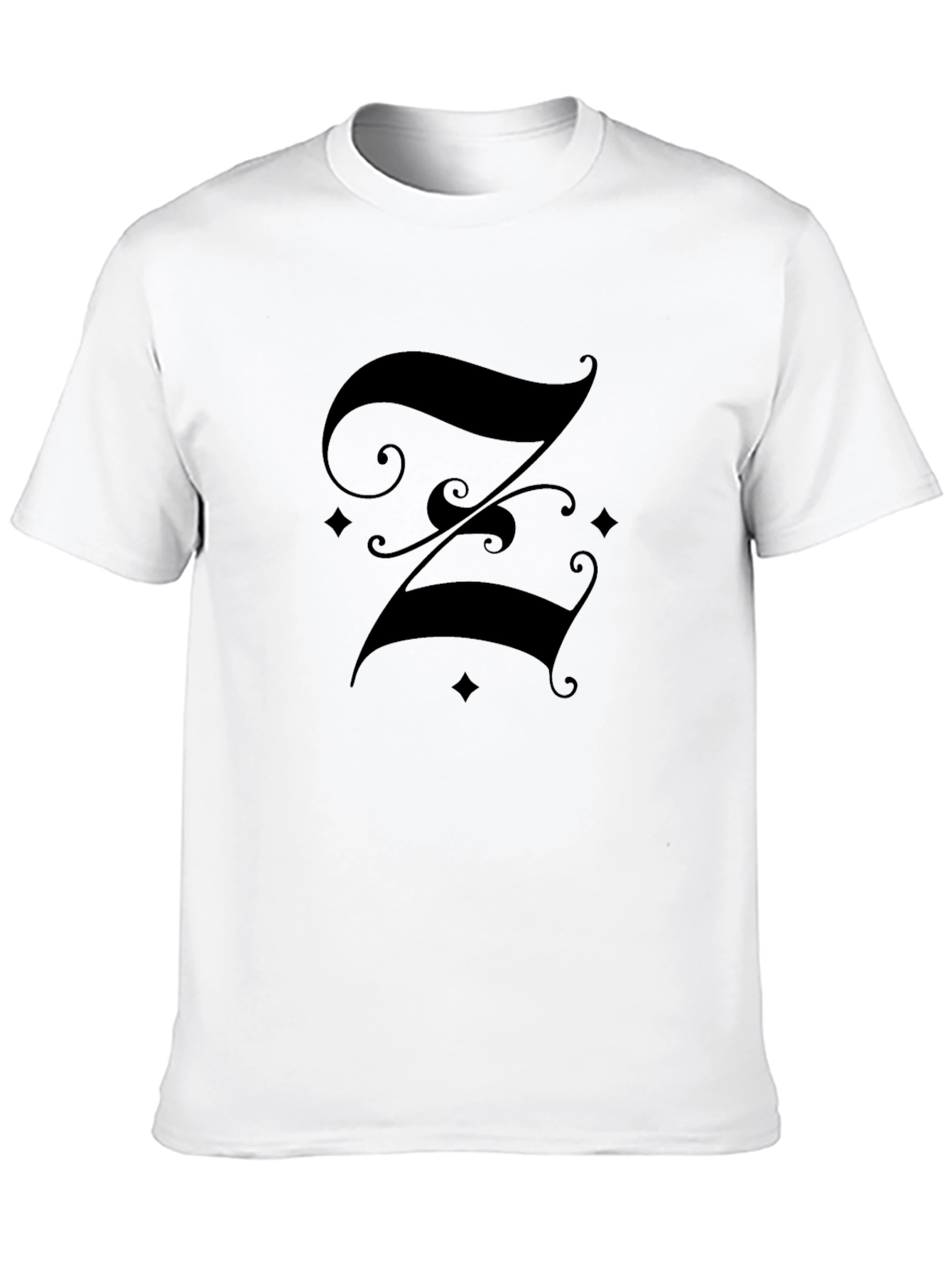 Elegant Initial Z Graphic T-Shirt - Classic Black Tee