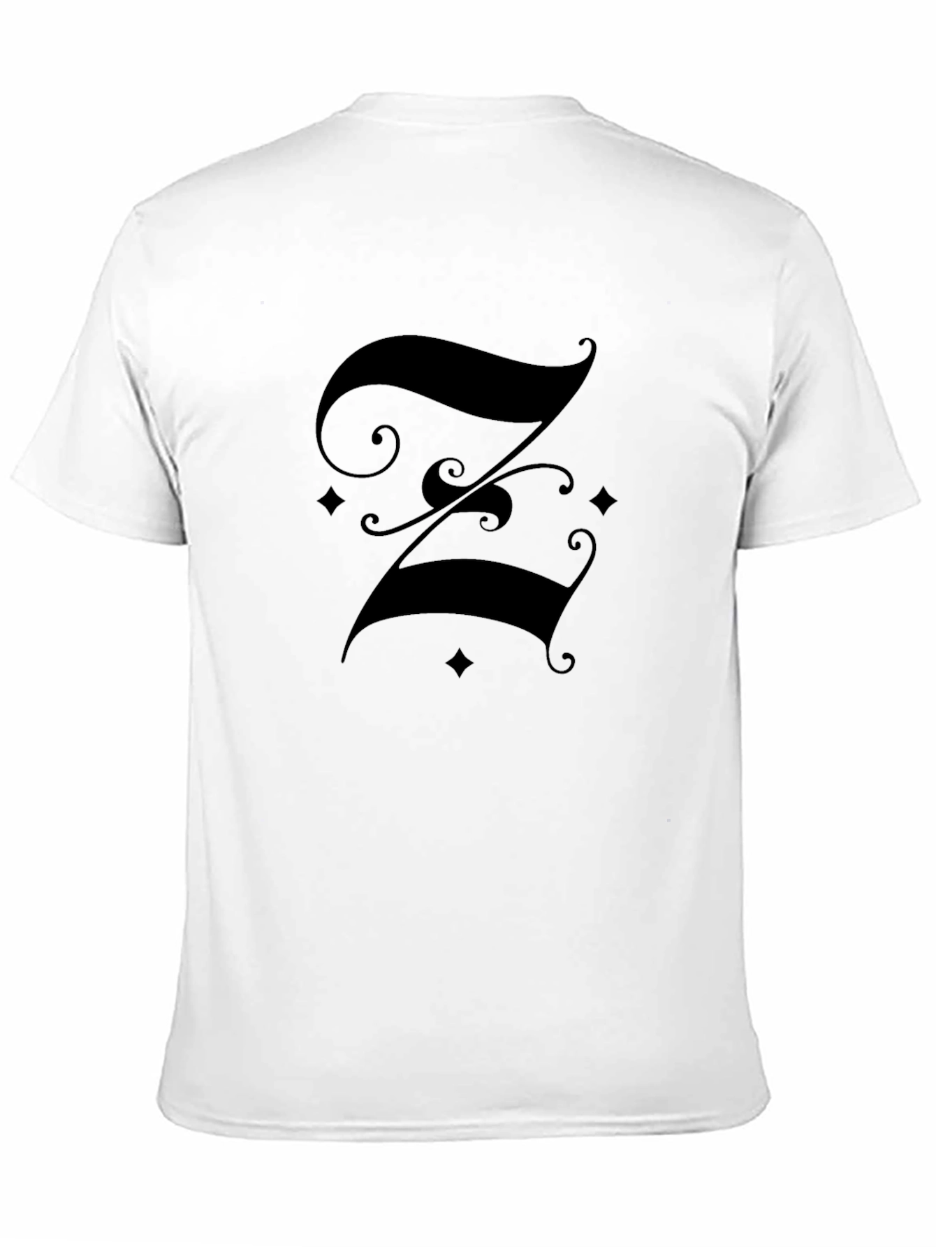 Elegant Initial Z Graphic T-Shirt - Classic Black Tee