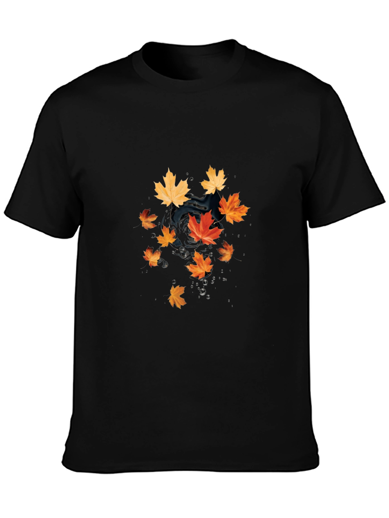 Autumn Leaves Black T-Shirt
