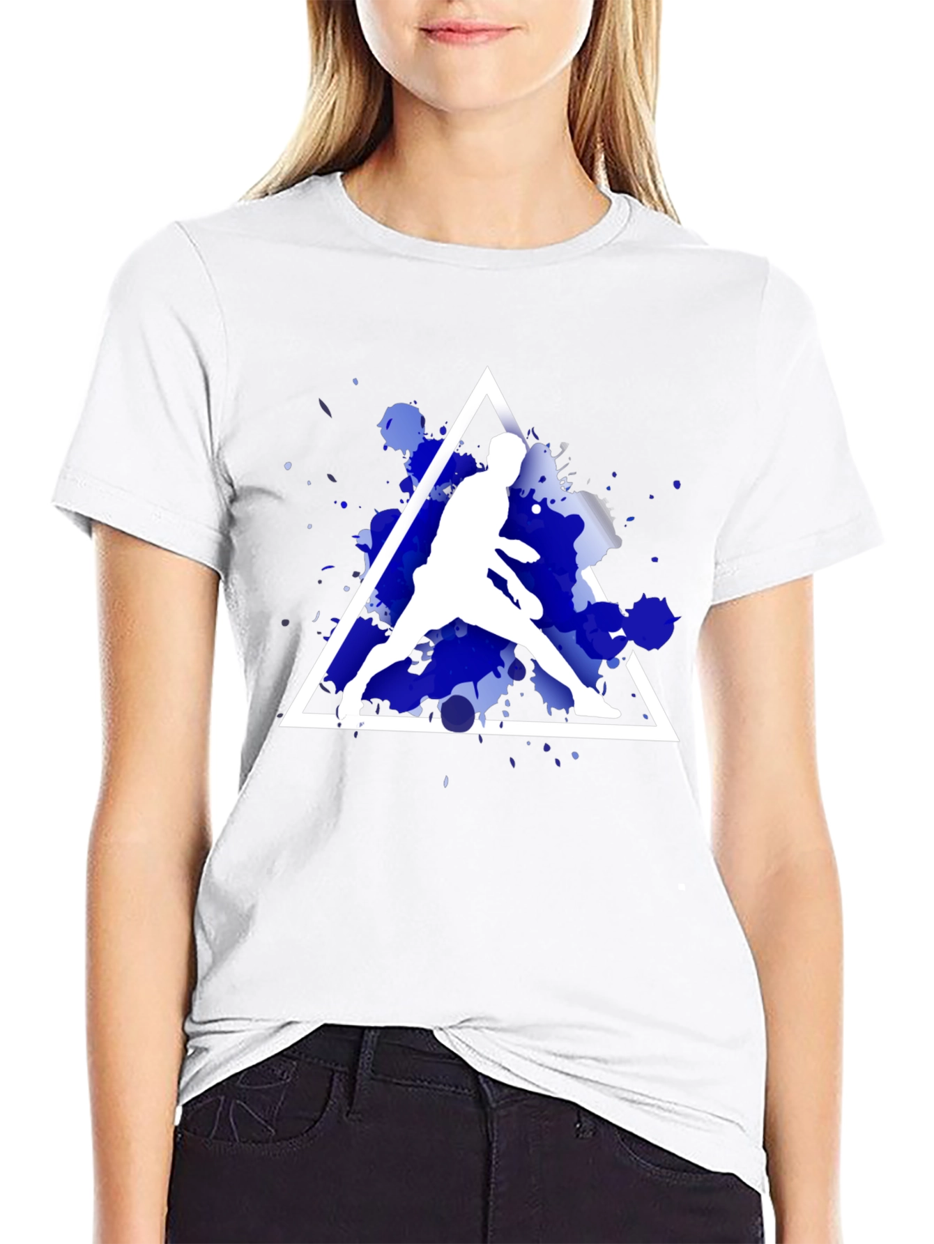 Abstract Sportsman Graphic Tee - Stylish Casual Wear