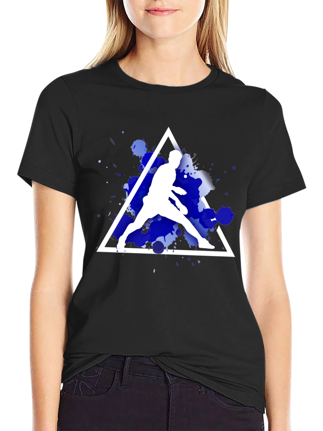 Abstract Sportsman Graphic Tee - Stylish Casual Wear