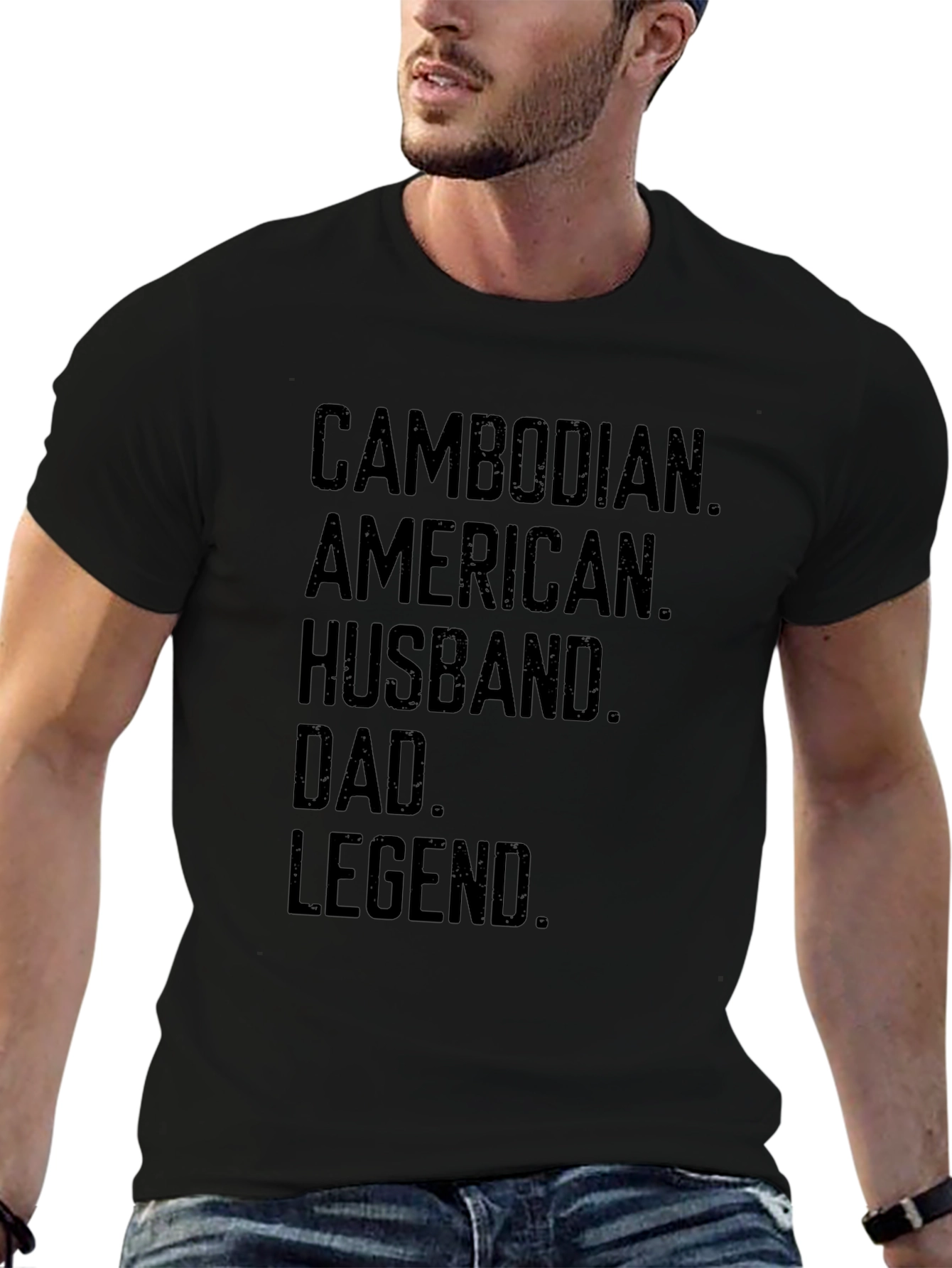 Cambodian American Husband Dad Legend T-Shirt