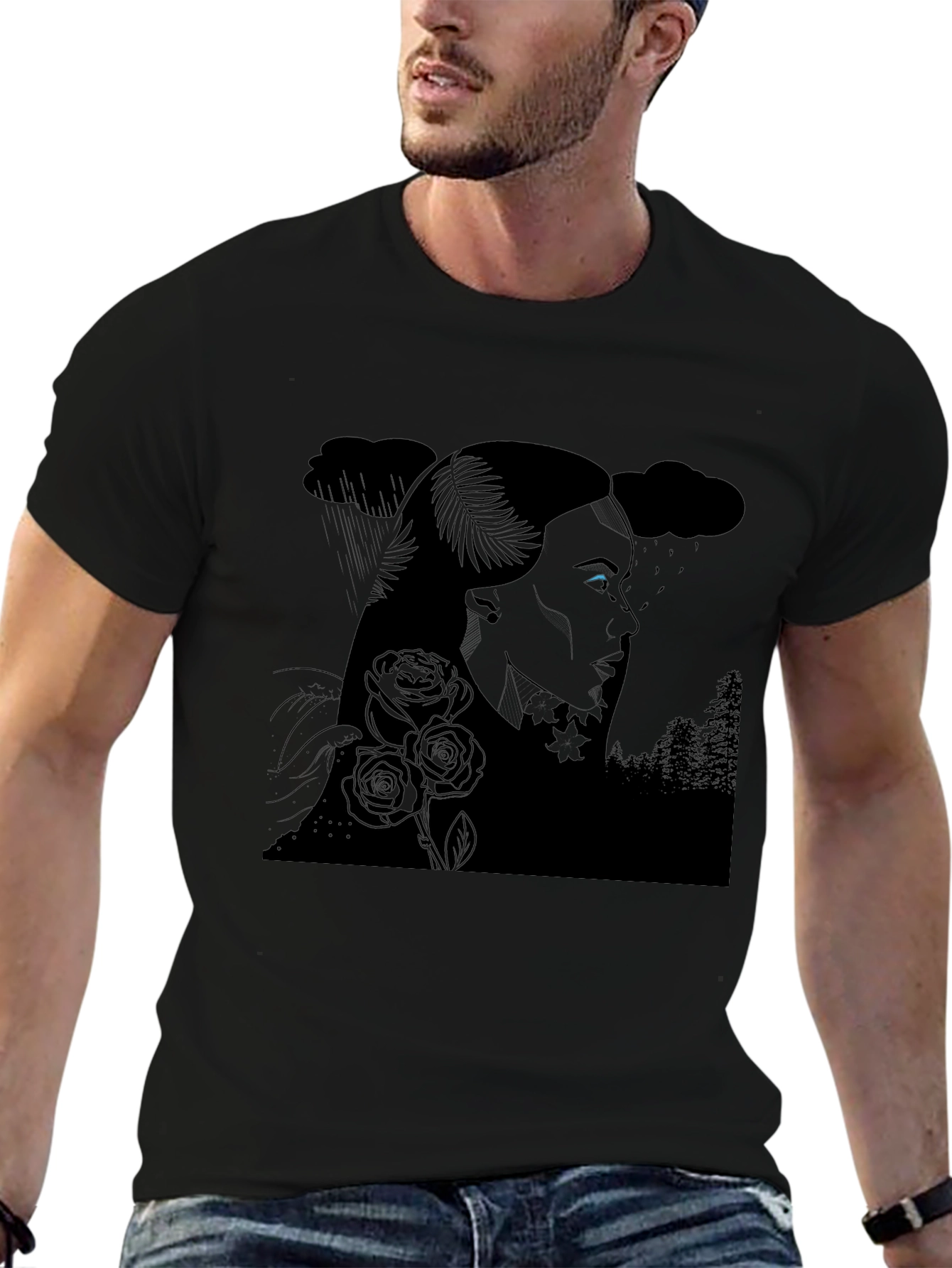 Ethereal Woman Graphic Tee - Black