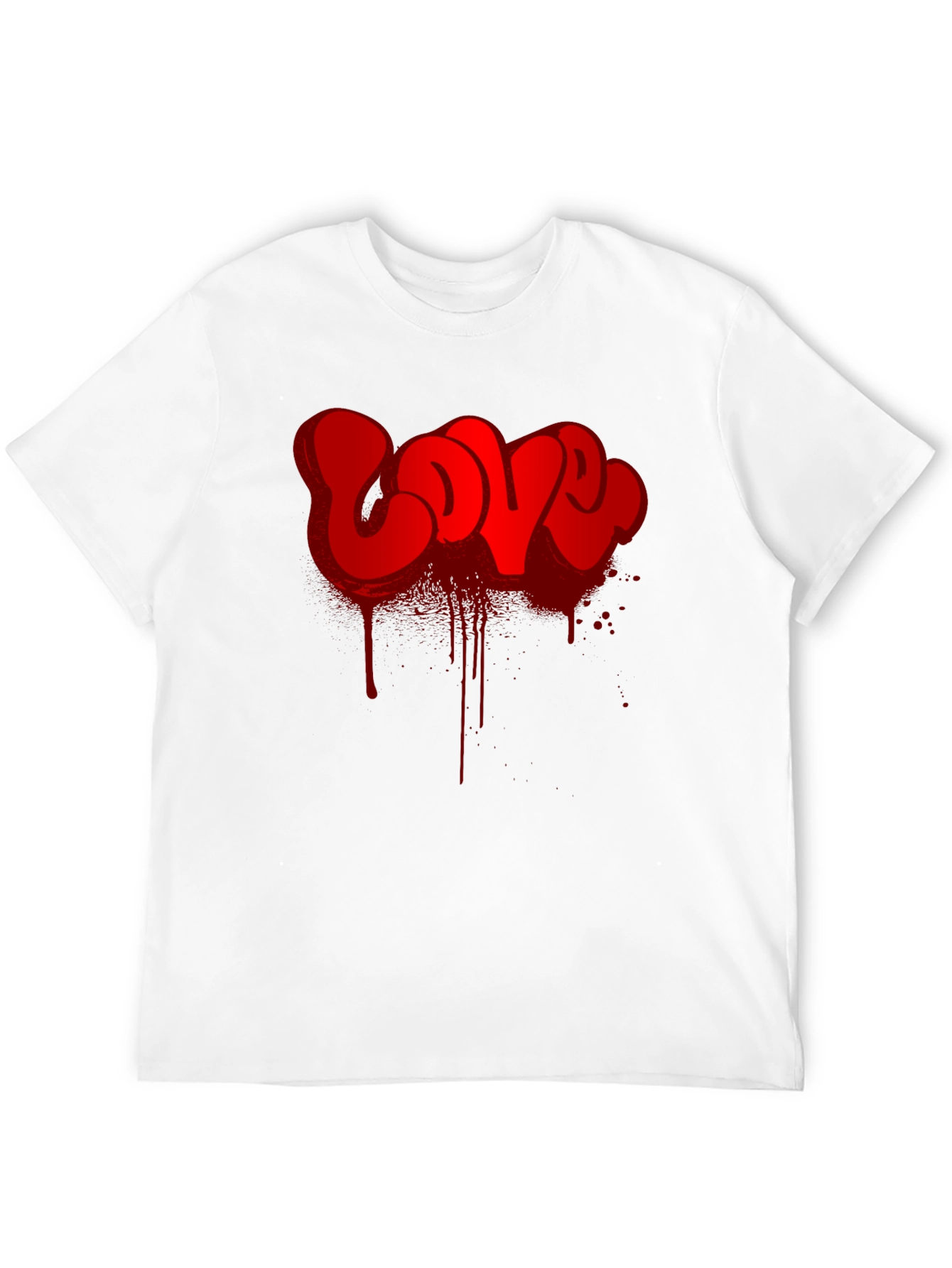Red LOVE Graffiti Graphic T-Shirt