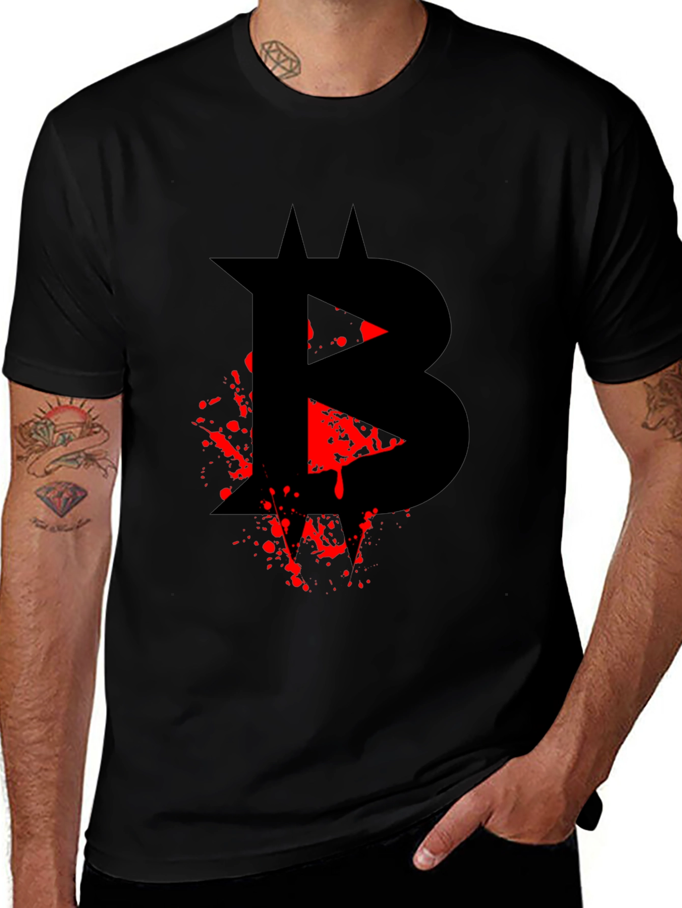 Bitcoin Splatter Tee - Crypto Currency Style